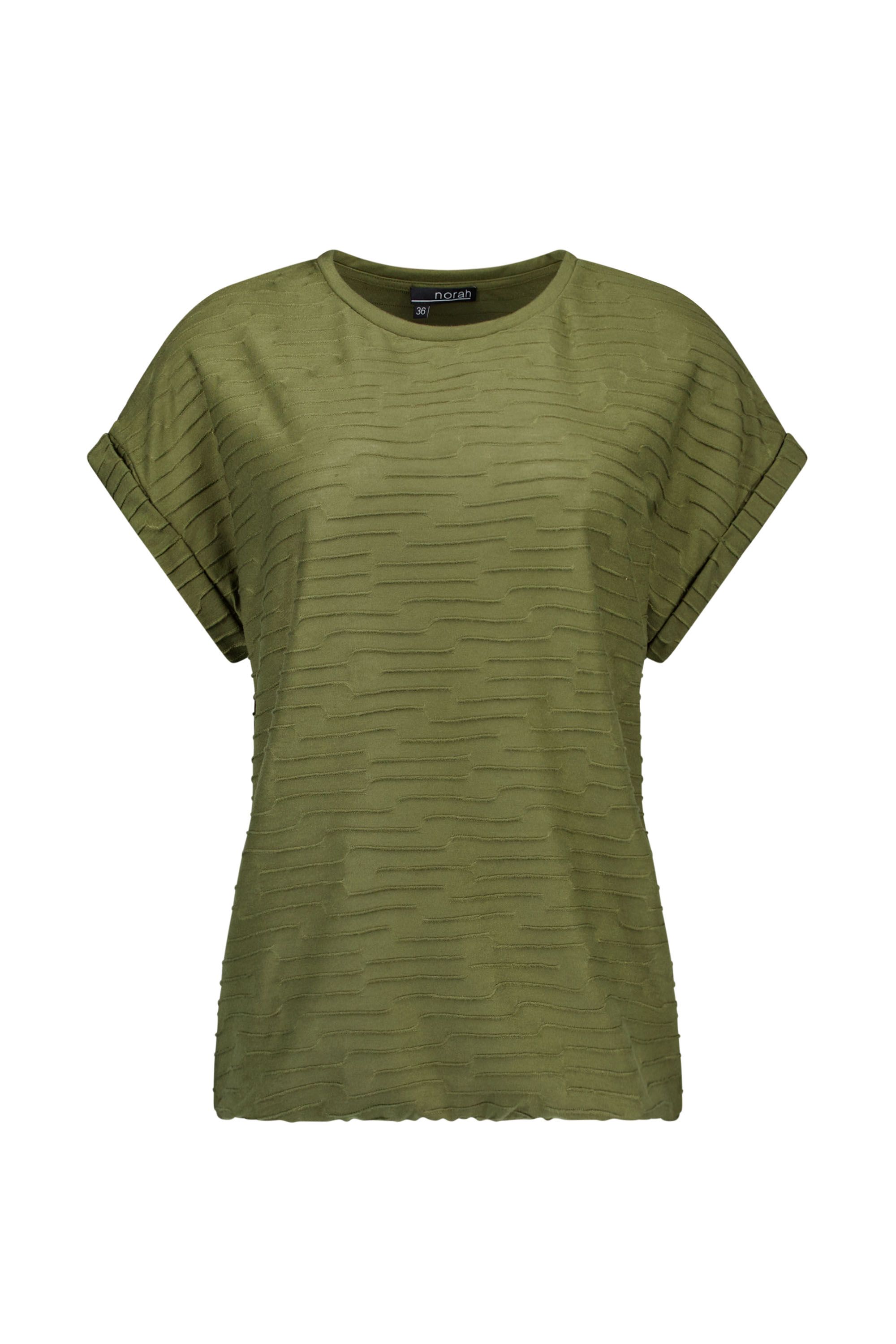 Donkergroen shirt met structuur
