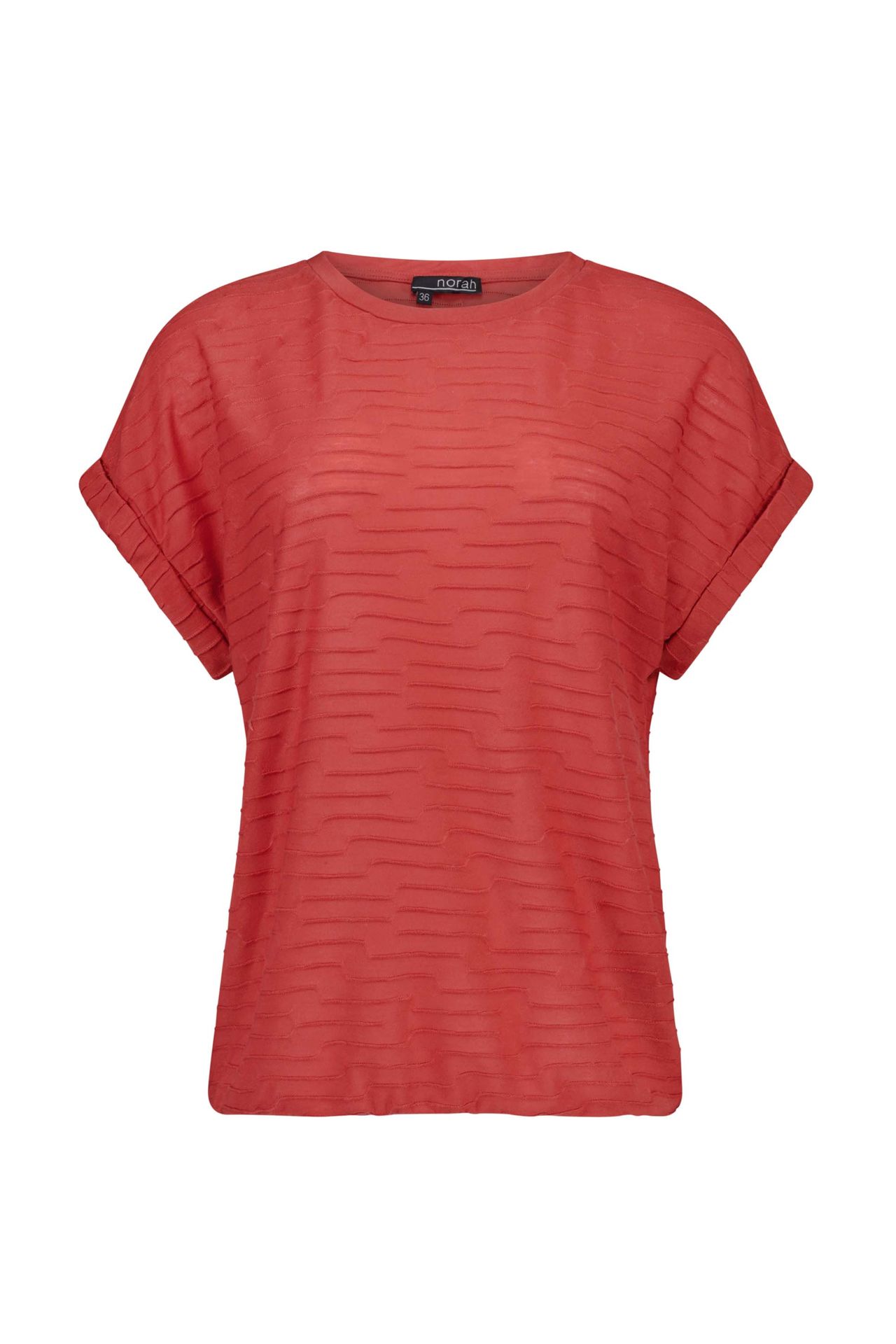 Norah Bruinrood shirt met structuur rust 217360-798-38