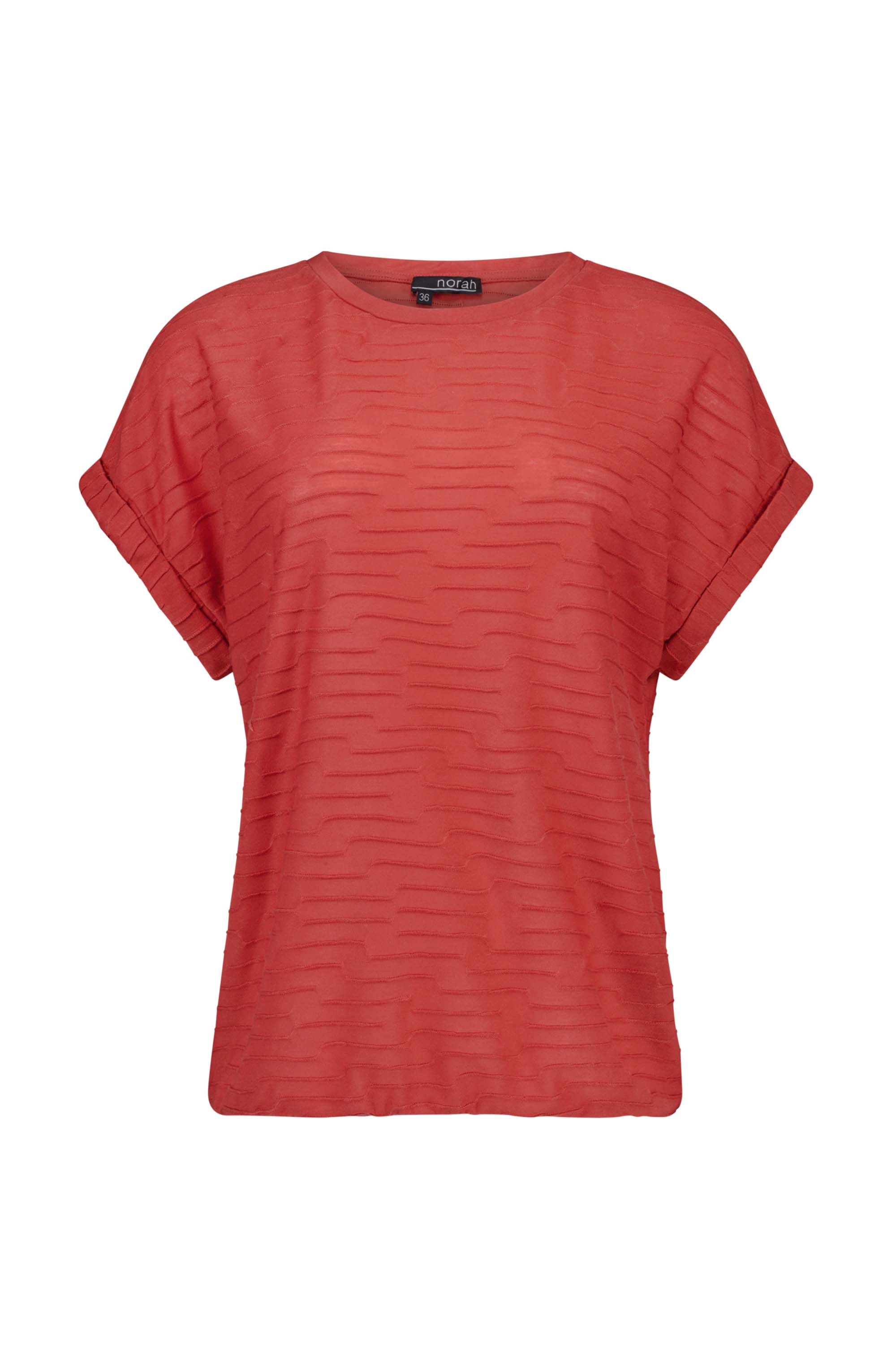 Norah Bruinrood shirt met structuur rust 217360-798-38