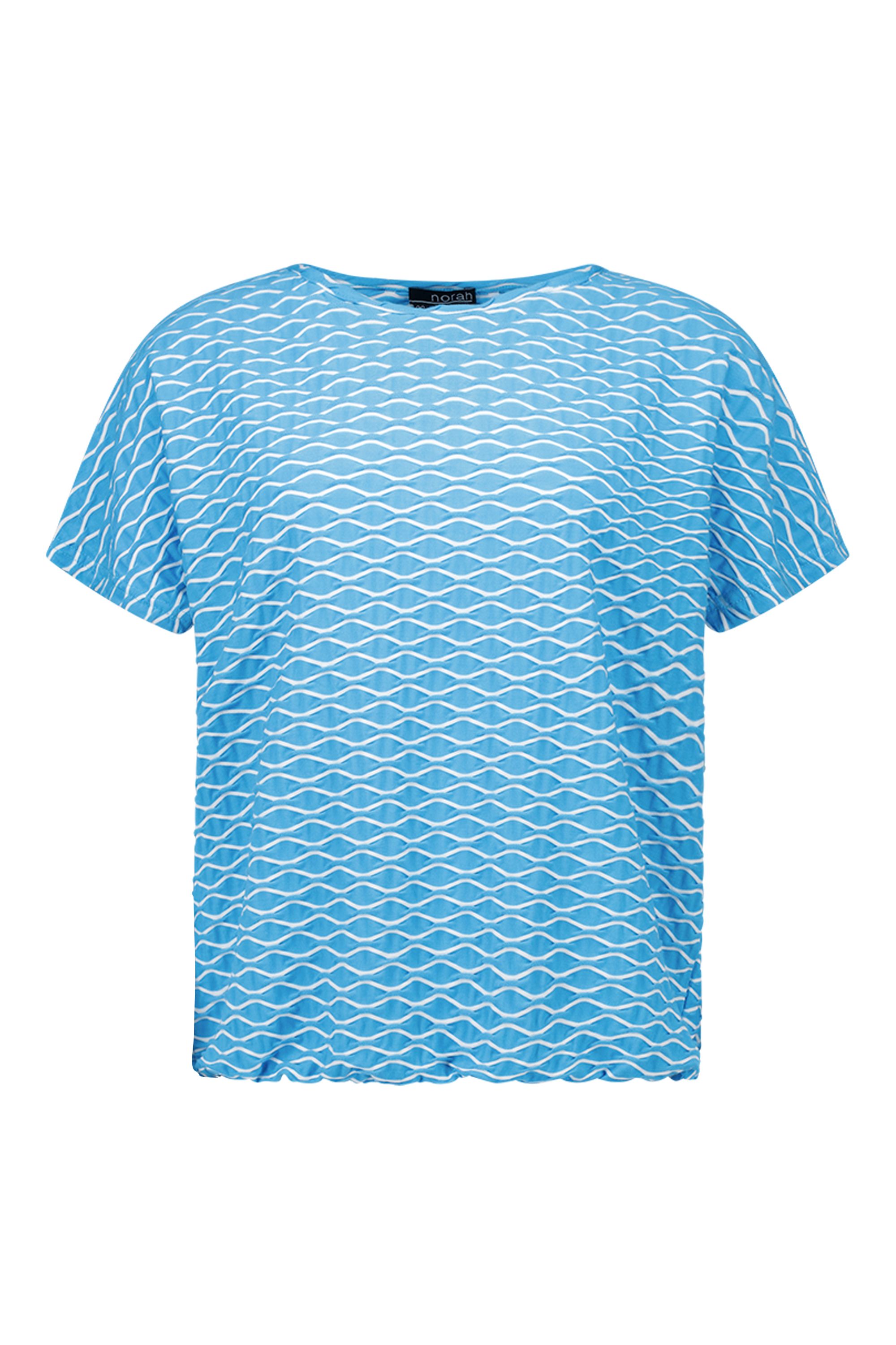 Norah Aquakleurig shirt met structuur aqua multicolor 217361-477-36