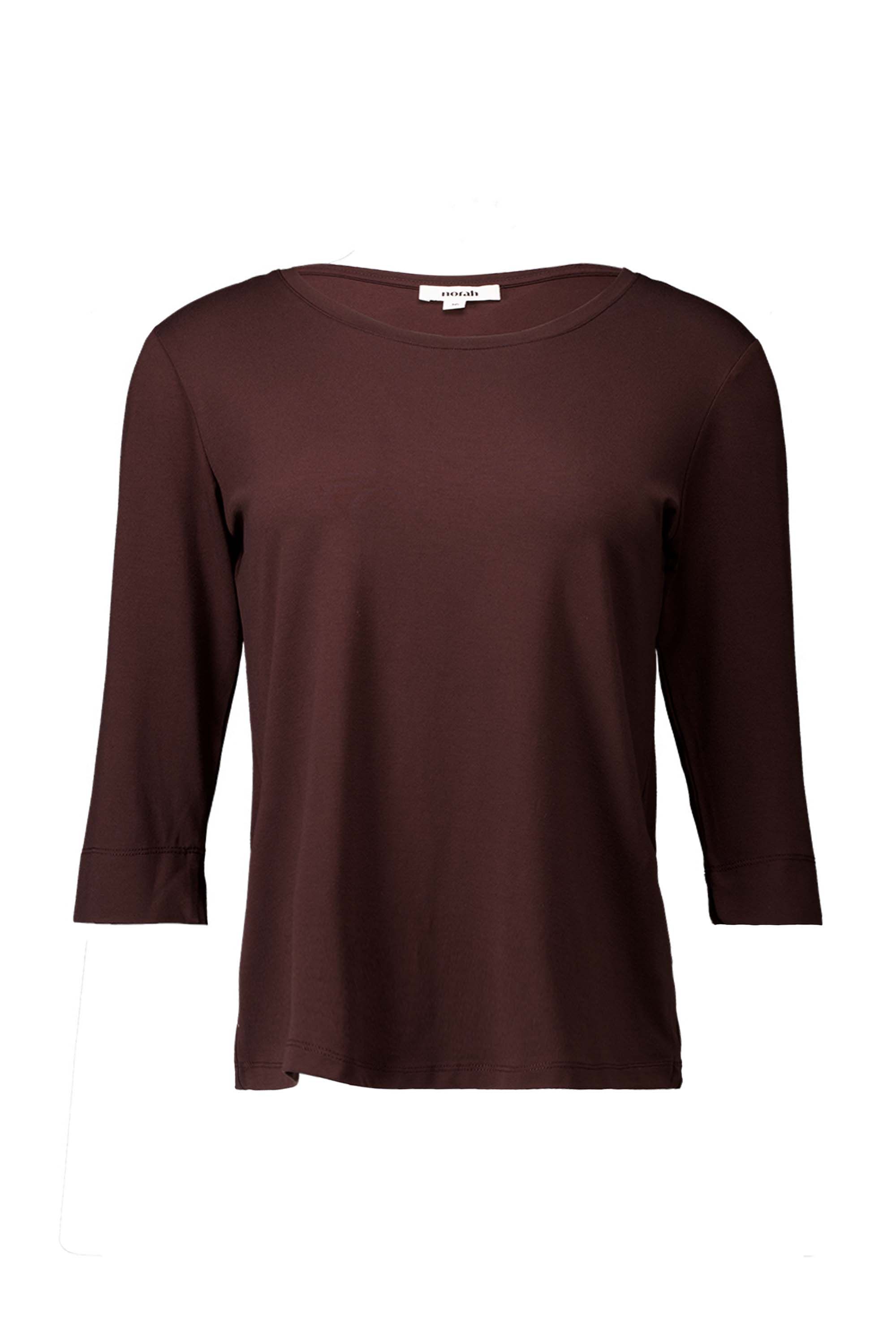 Norah Bruin shirt met stretch dark brown 217372-299-44