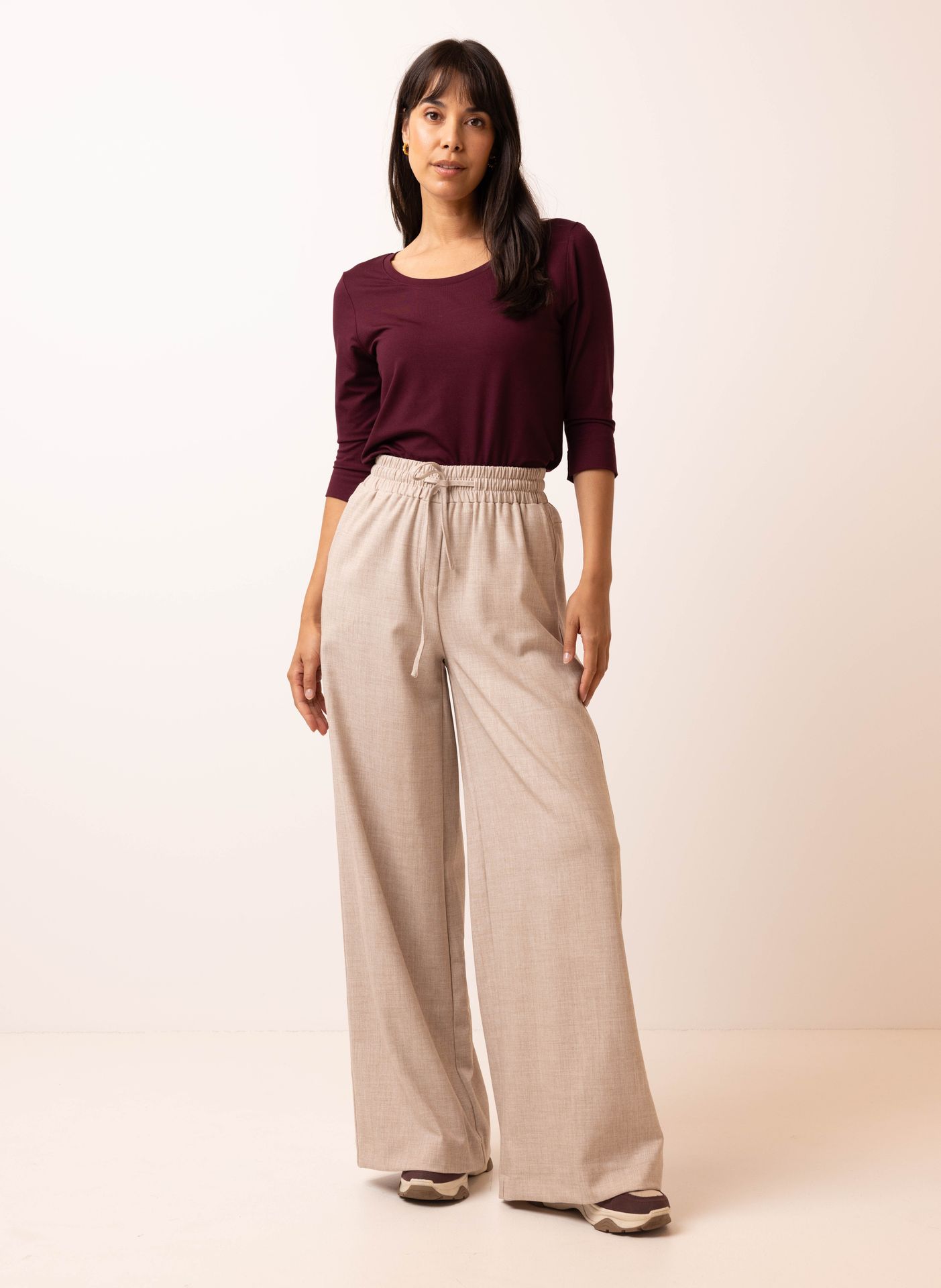 Norah Bordeaux shirt met stretch bordeaux 217372-696-44