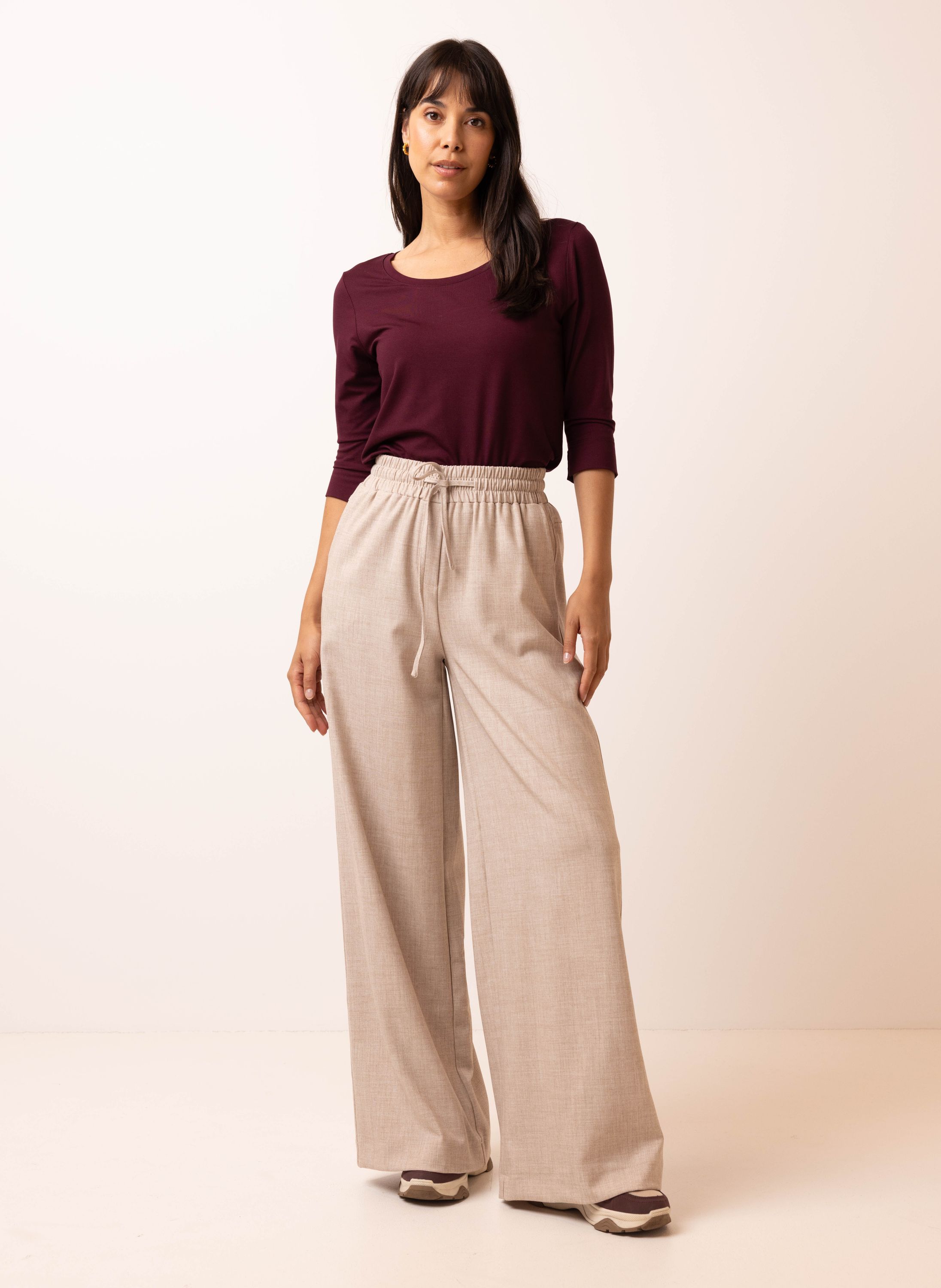 Norah Bordeaux shirt met stretch bordeaux 217372-696-44
