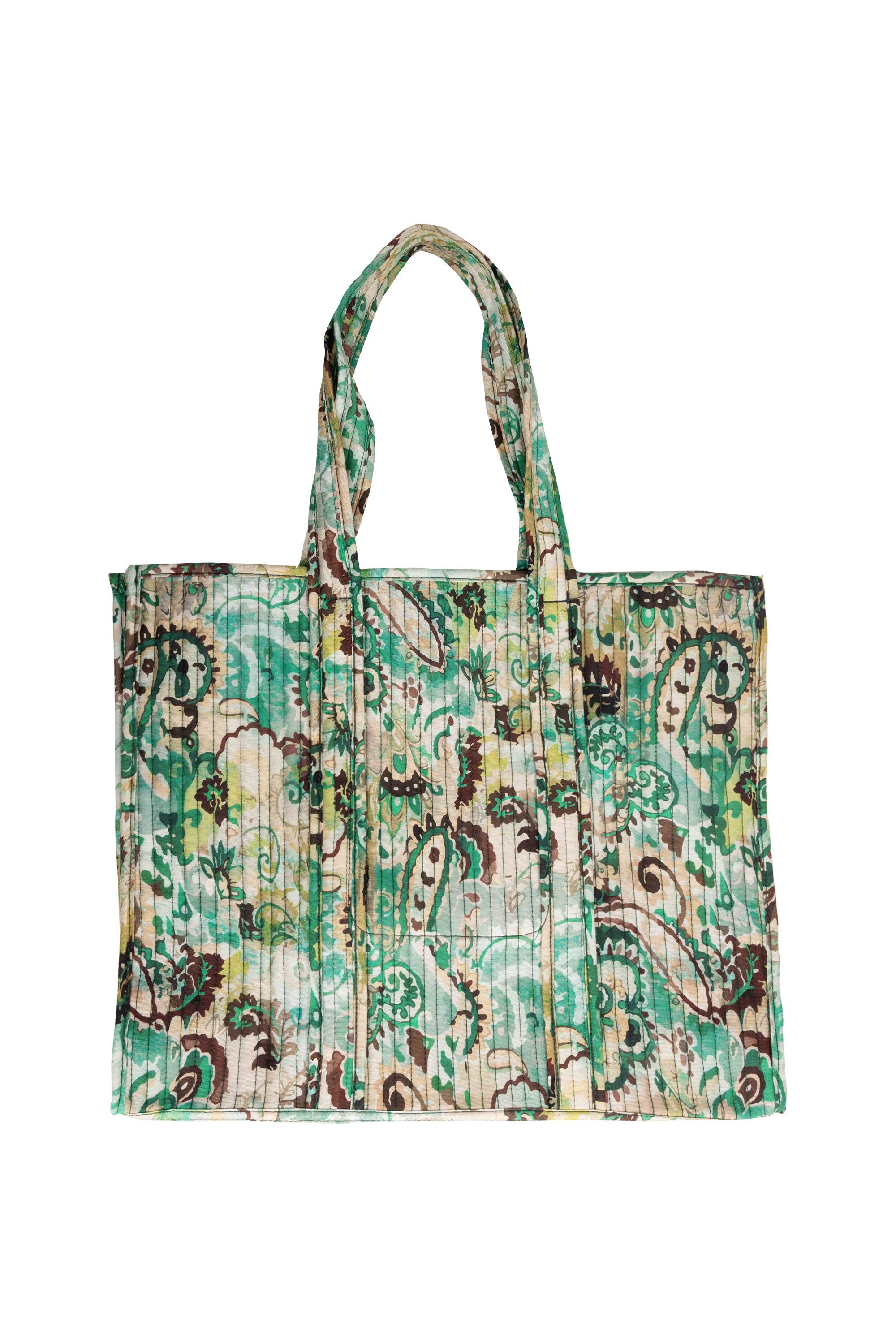 Norah Groene shopper met paisleyprint green multicolor 217374-520-ONE