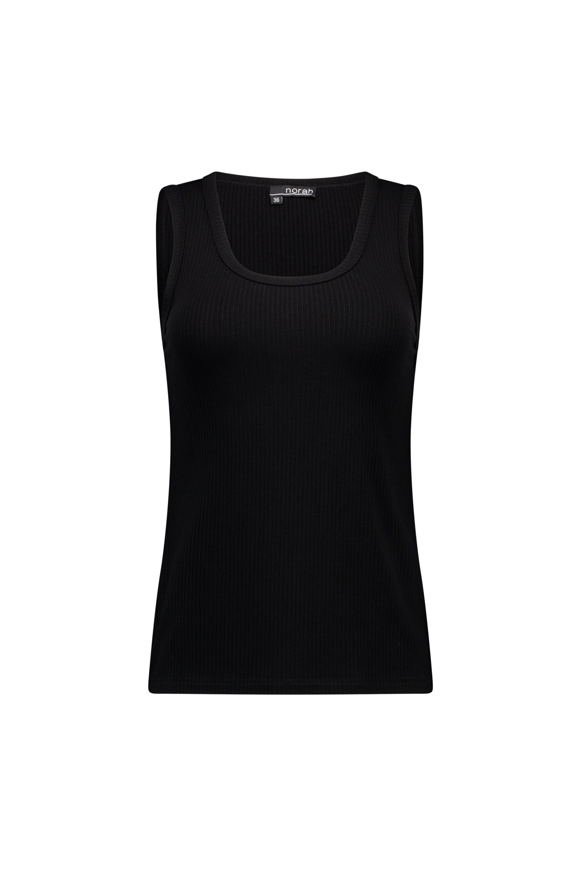 Norah Zwarte top met ribstructuur black 217379-001-34