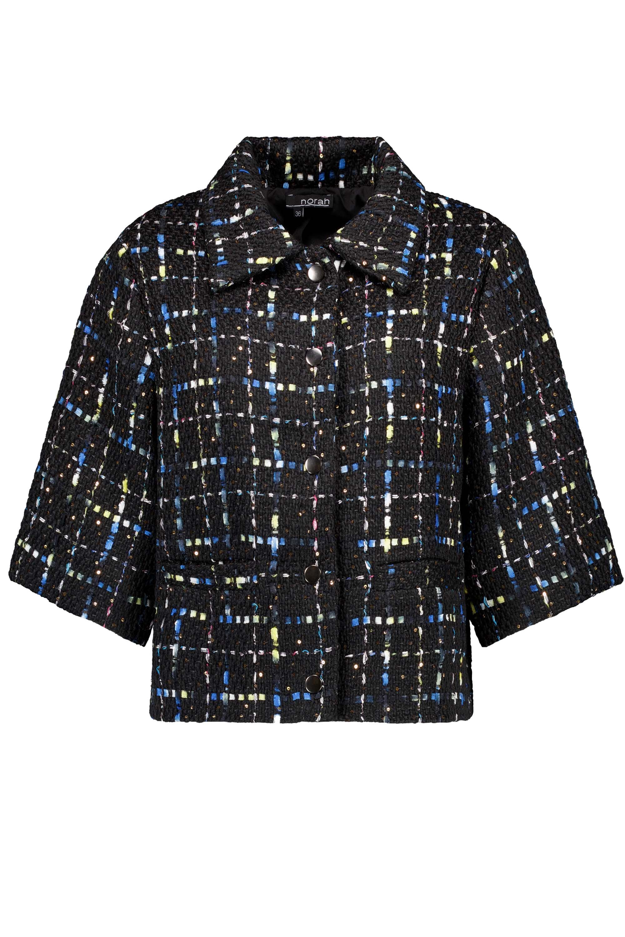 Norah Blazer van geweven stof black multicolor 217384-020-34