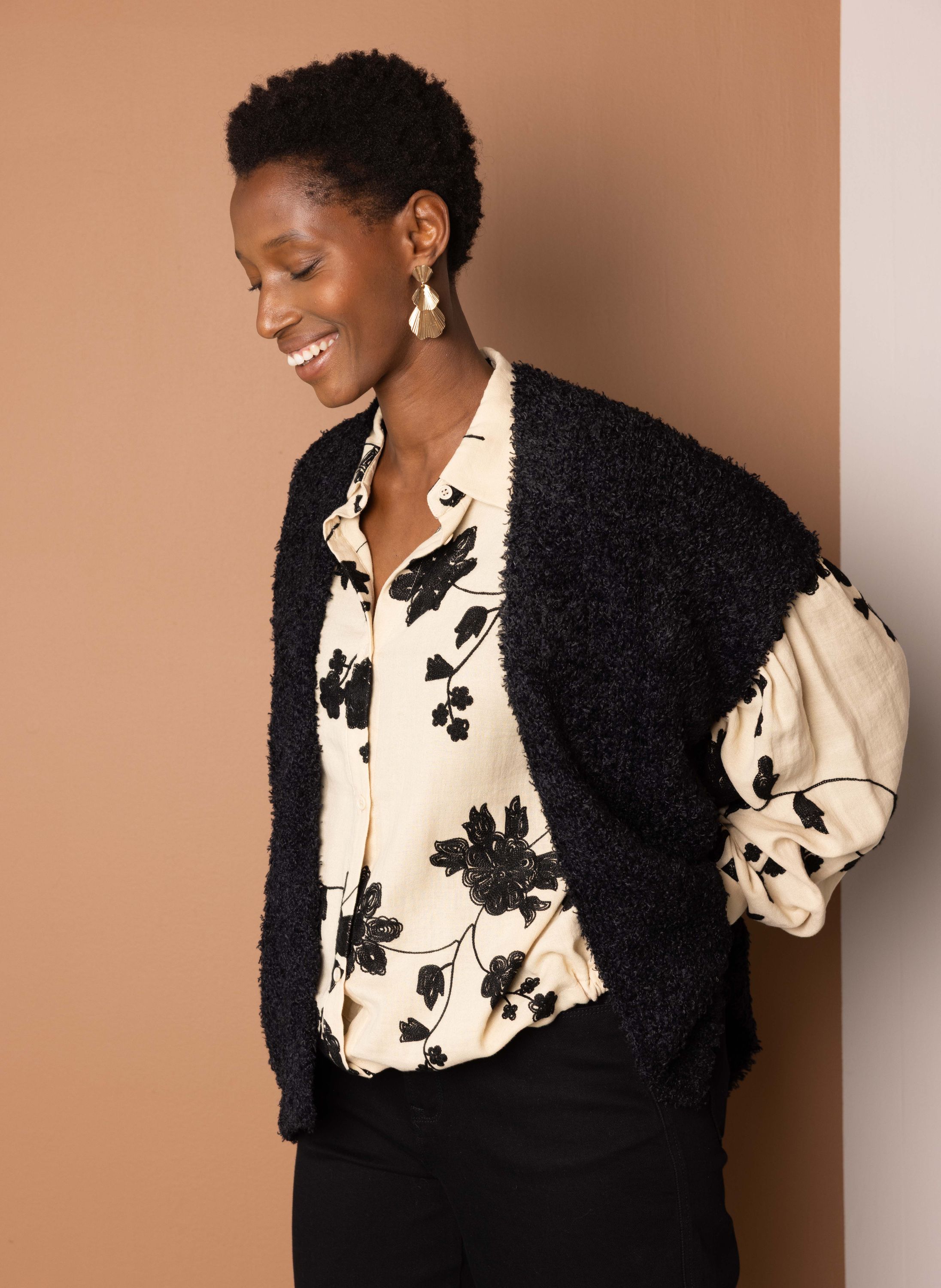 Norah Zwart gebreid vest black 217388-001-42