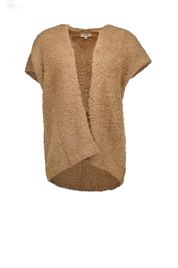 Norah Taupe gilet van een zachte stof light taupe 217388-211-46