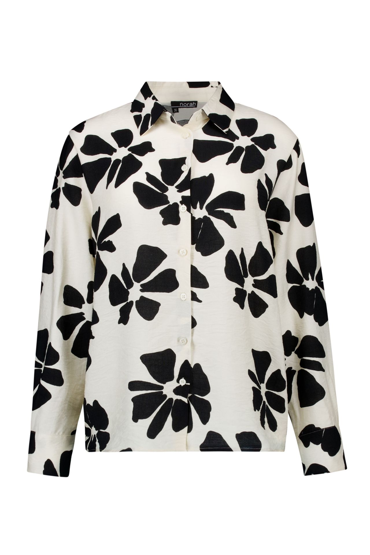 Norah Ecru blouse met grafische print ecru/black 217389-170-34