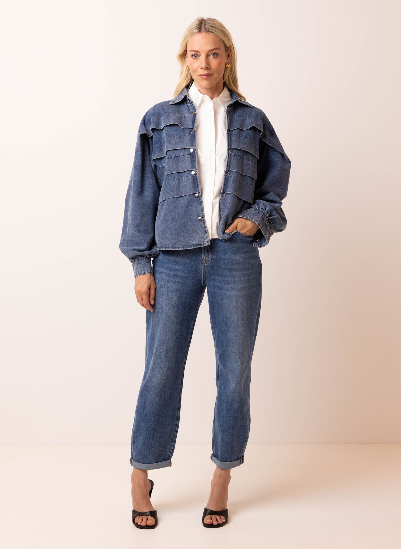 Norah Bo jeans | Boyfriend | Middenblauw  mid denim 217390-479-34