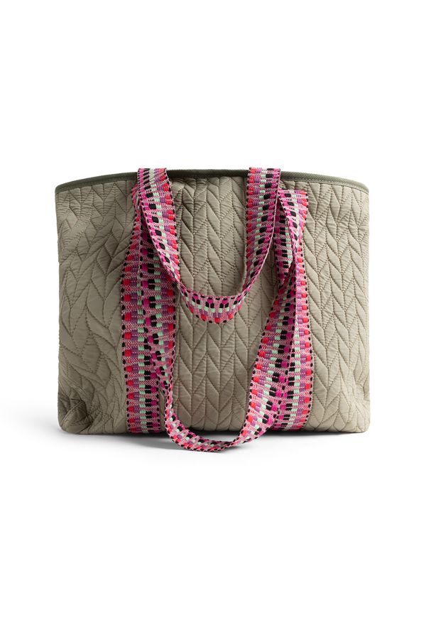 Norah Groene tas met stikselpatroon en geweven hengsels multicolor 217391-002-ONE