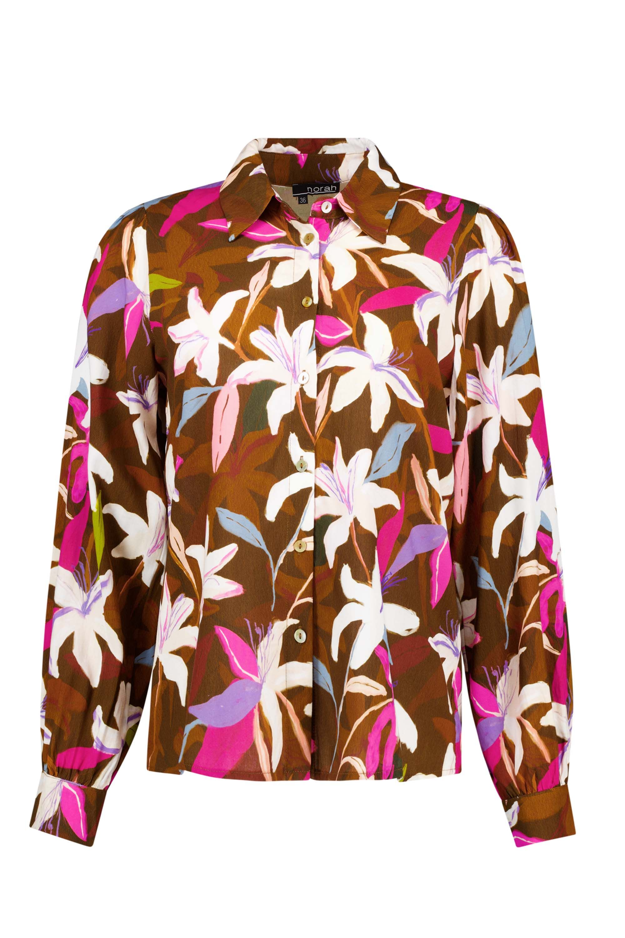 Norah Kleurrijke blouse met lelie's multicolor 217400-002-48