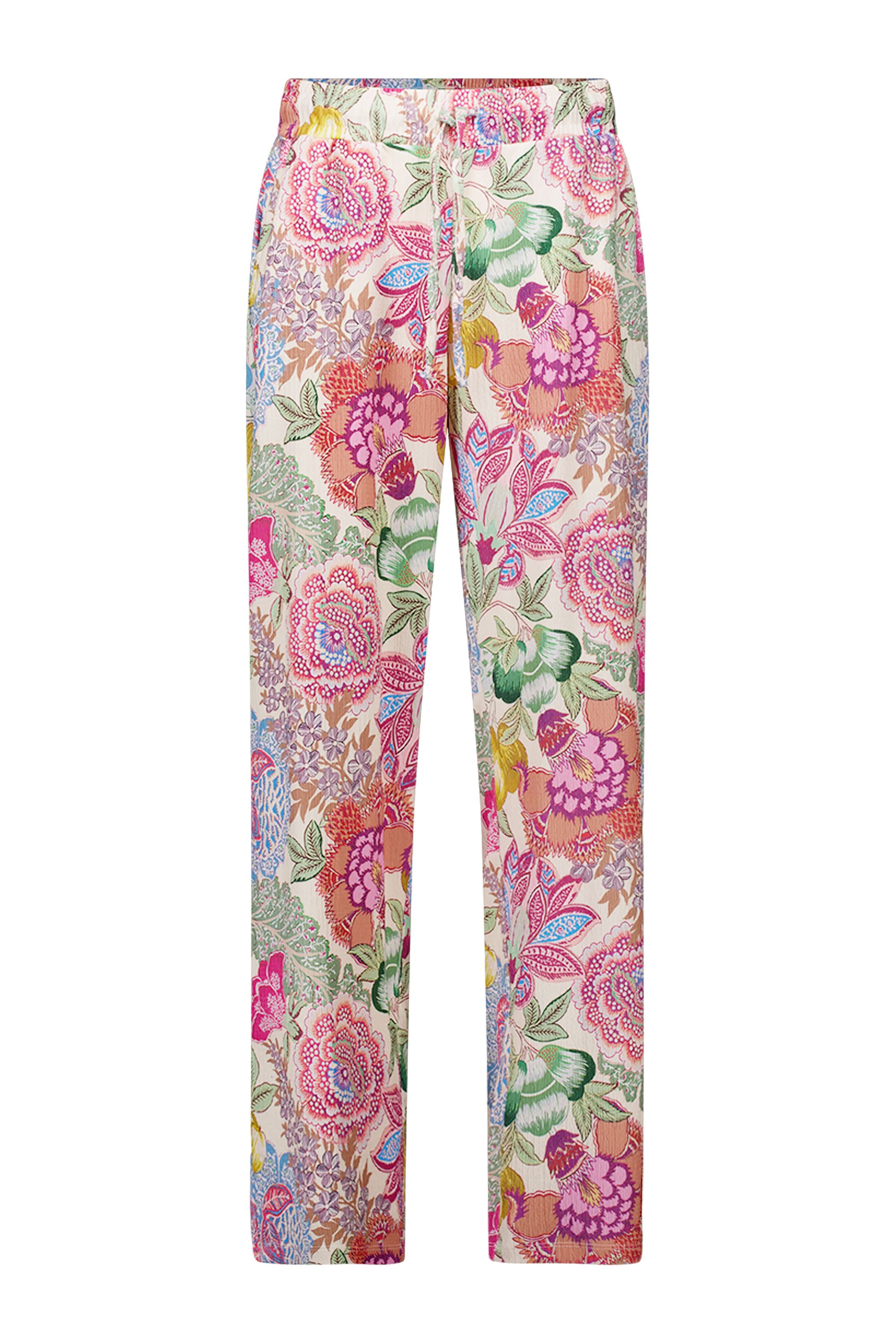 Norah Wide fit broek | Kleurrijke bloemen multicolor 217404-002-42