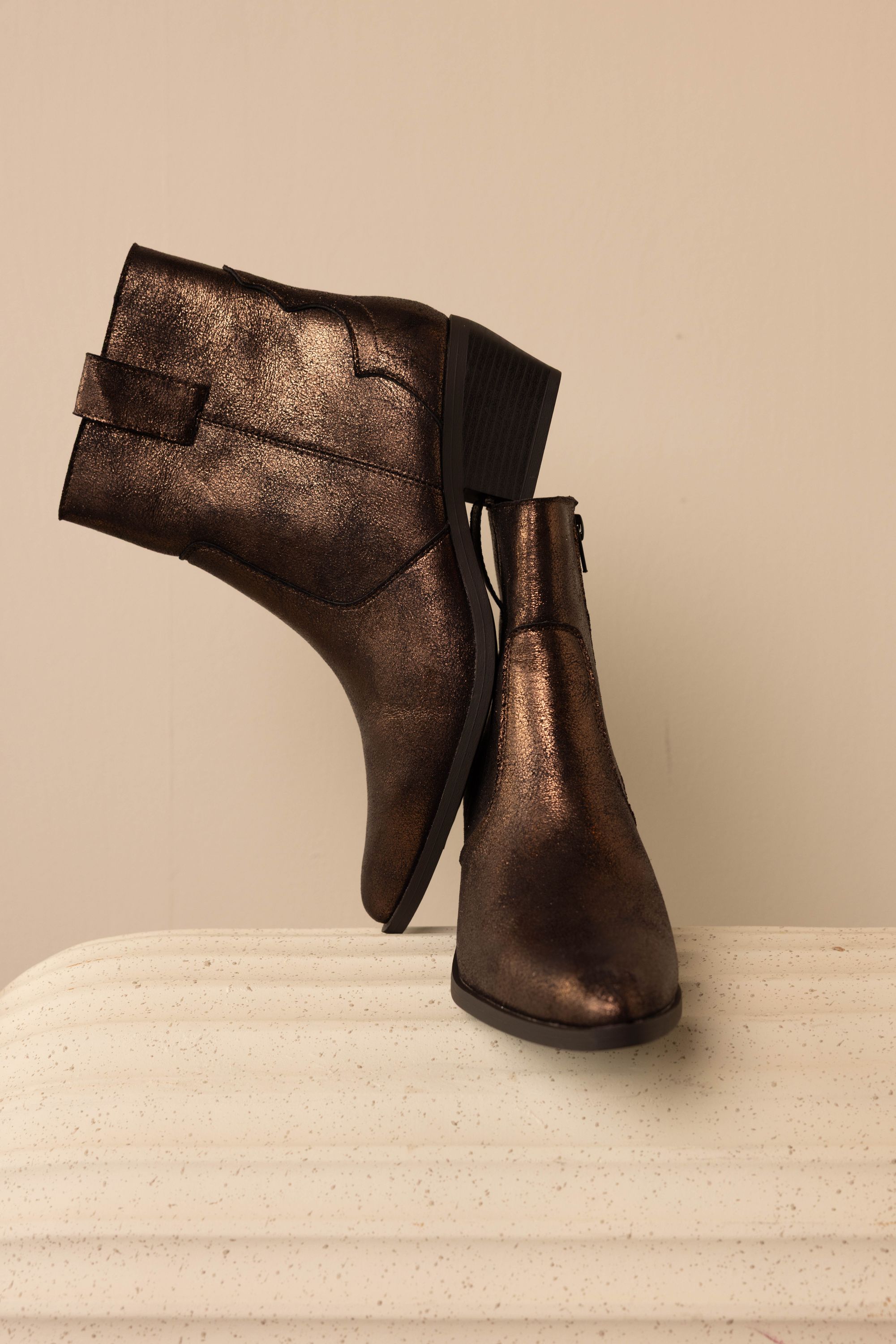 Norah Bronzen laars met glans bronze 217410-310-41 Norah Bronzen laars met glans bronze 217410-310-41