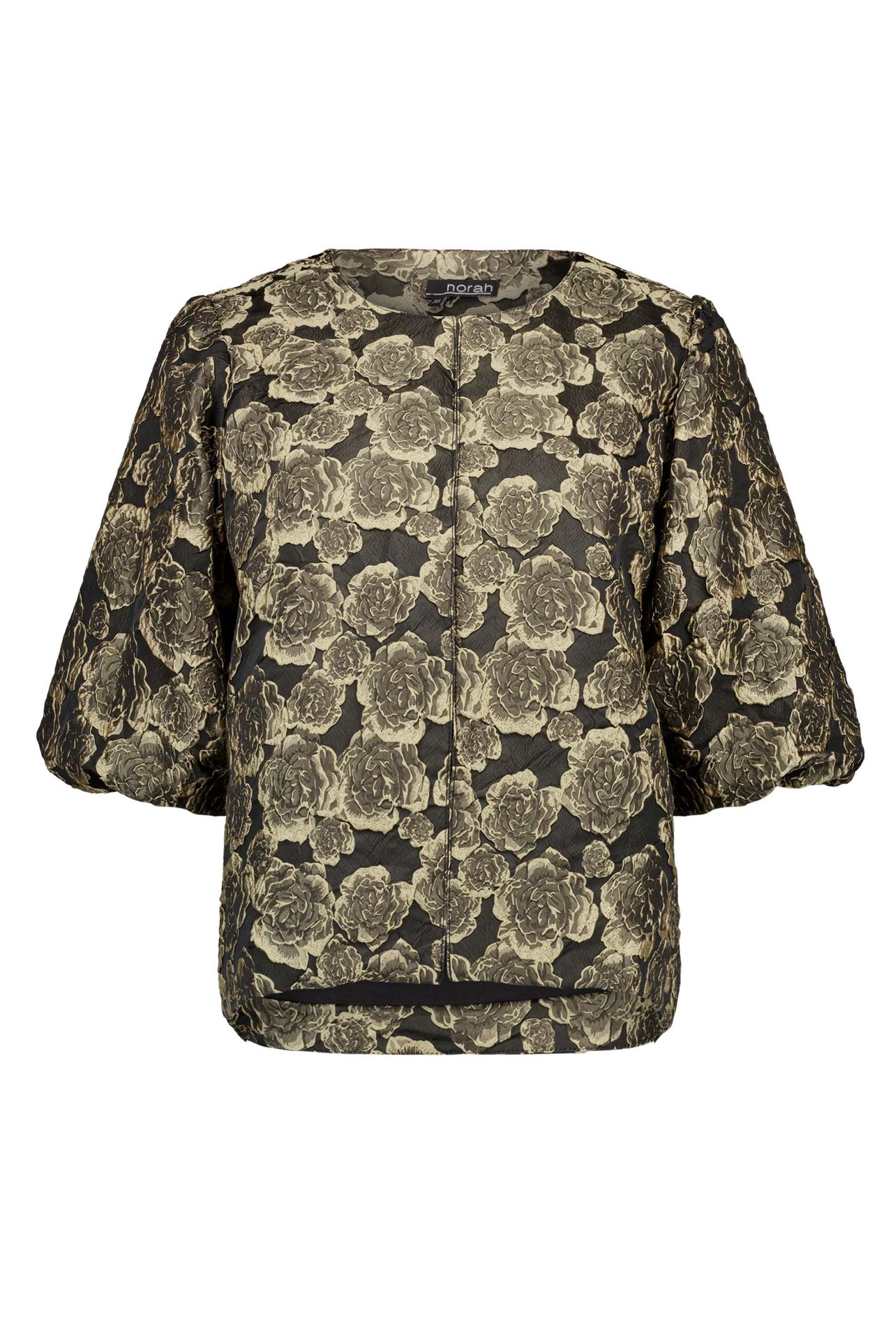 Norah Brons/zwart jasje met bloemen bronze/black 217428-311-34