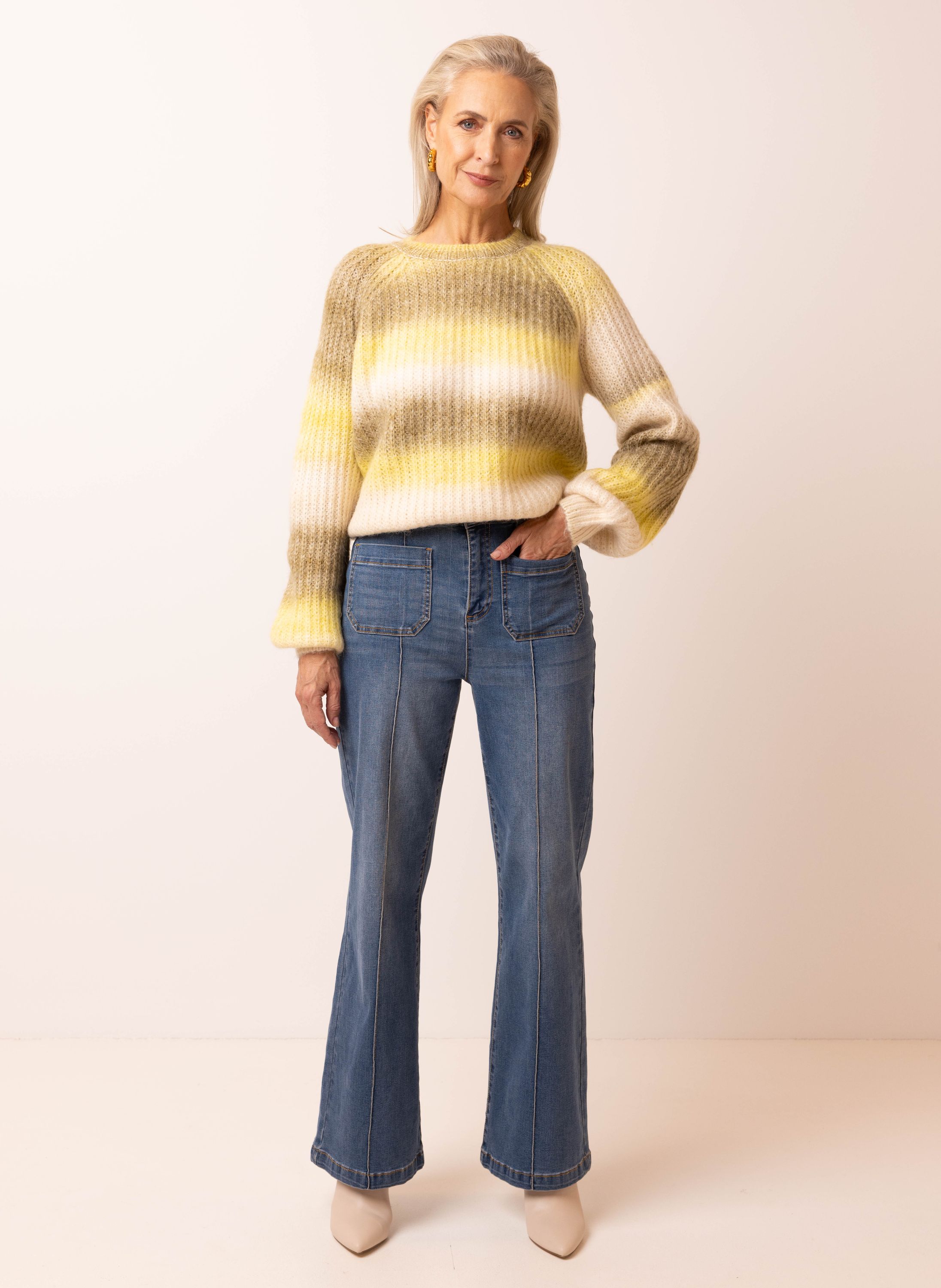 Norah Flared jeans | Middenblauw | L32 mid denim 217431-479-38