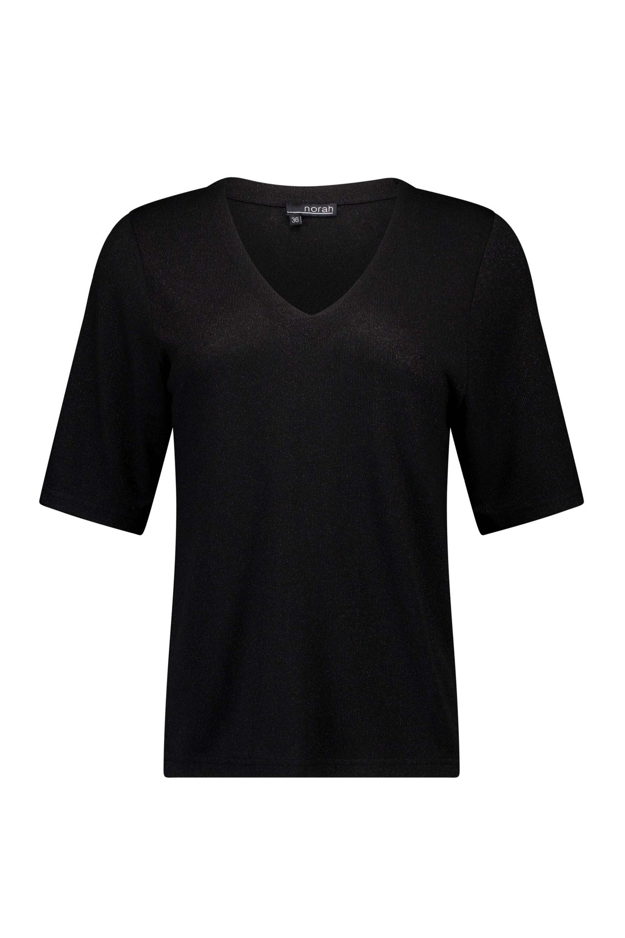 Norah Zwart shirt met subtiele glans black 217433-001-38