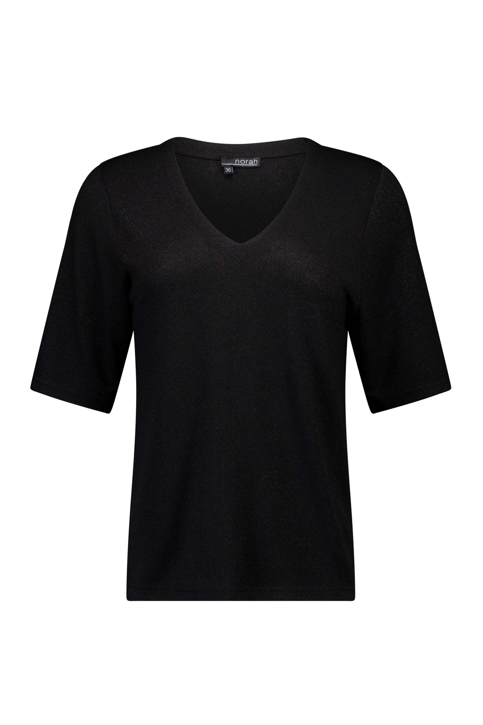 Norah Zwart shirt met subtiele glans black 217433-001-38