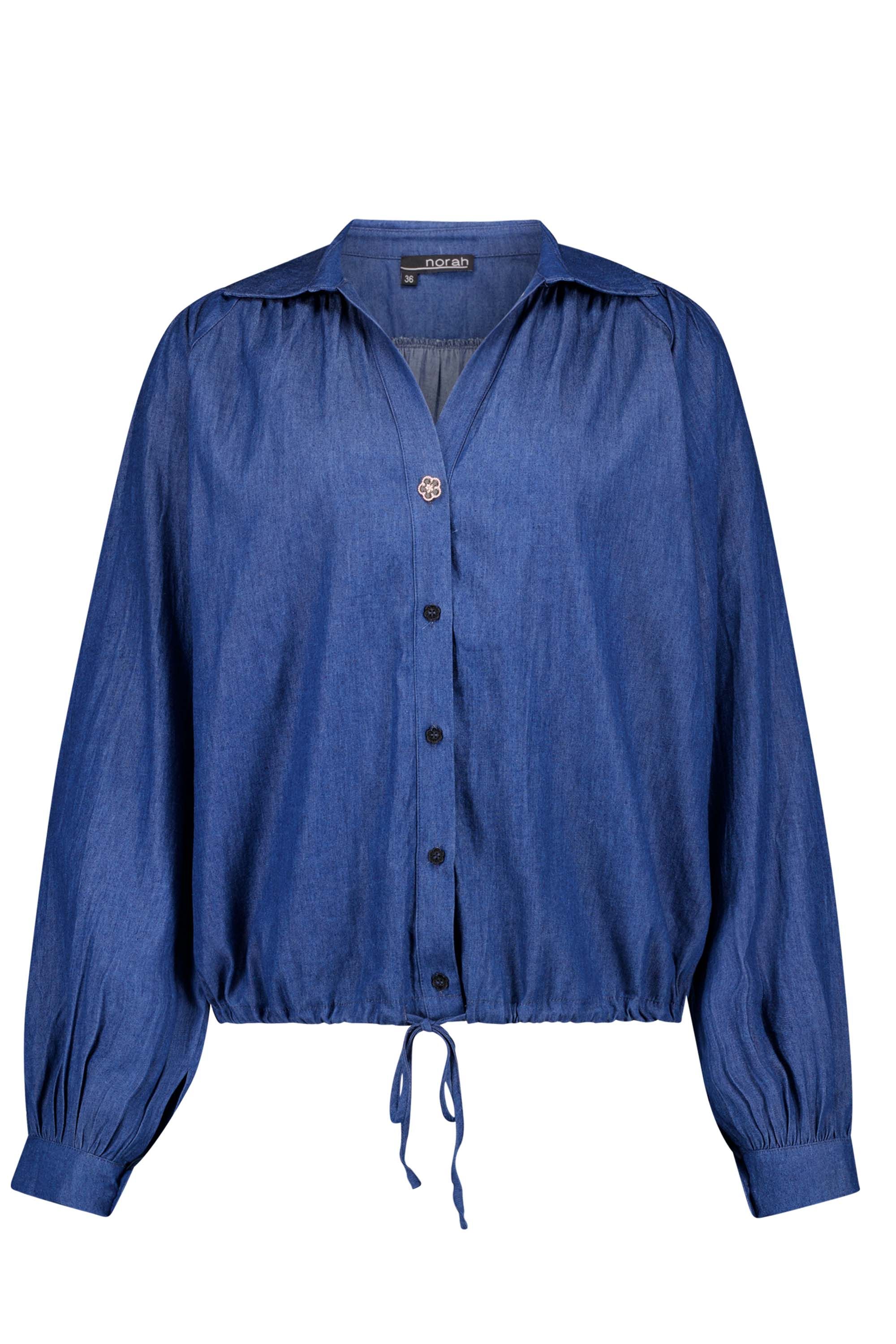 Norah Denim blouse met trekkoord mid denim 217435-479-34