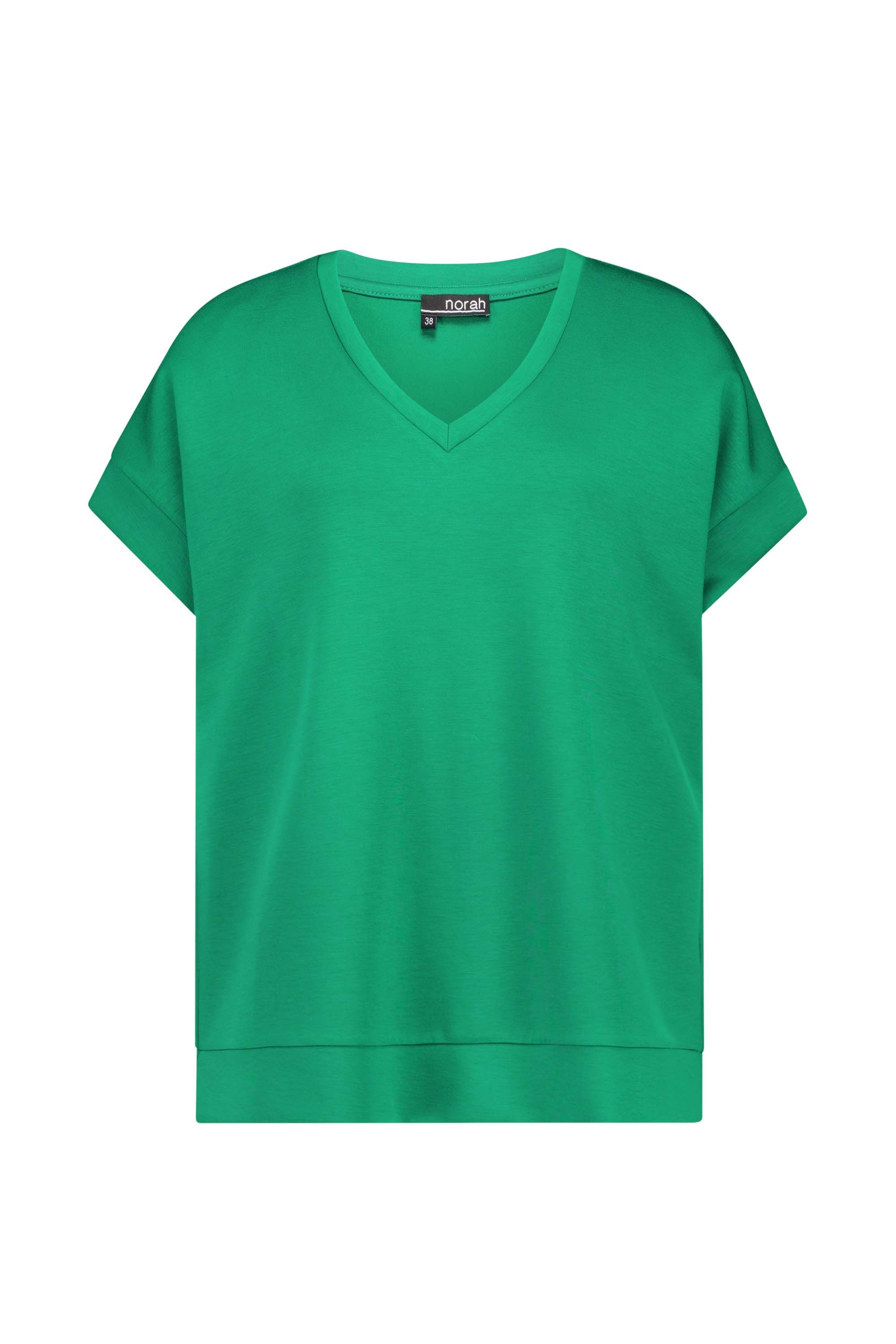 Norah Groen shirt met V-hals mid sea green 217444-560-44