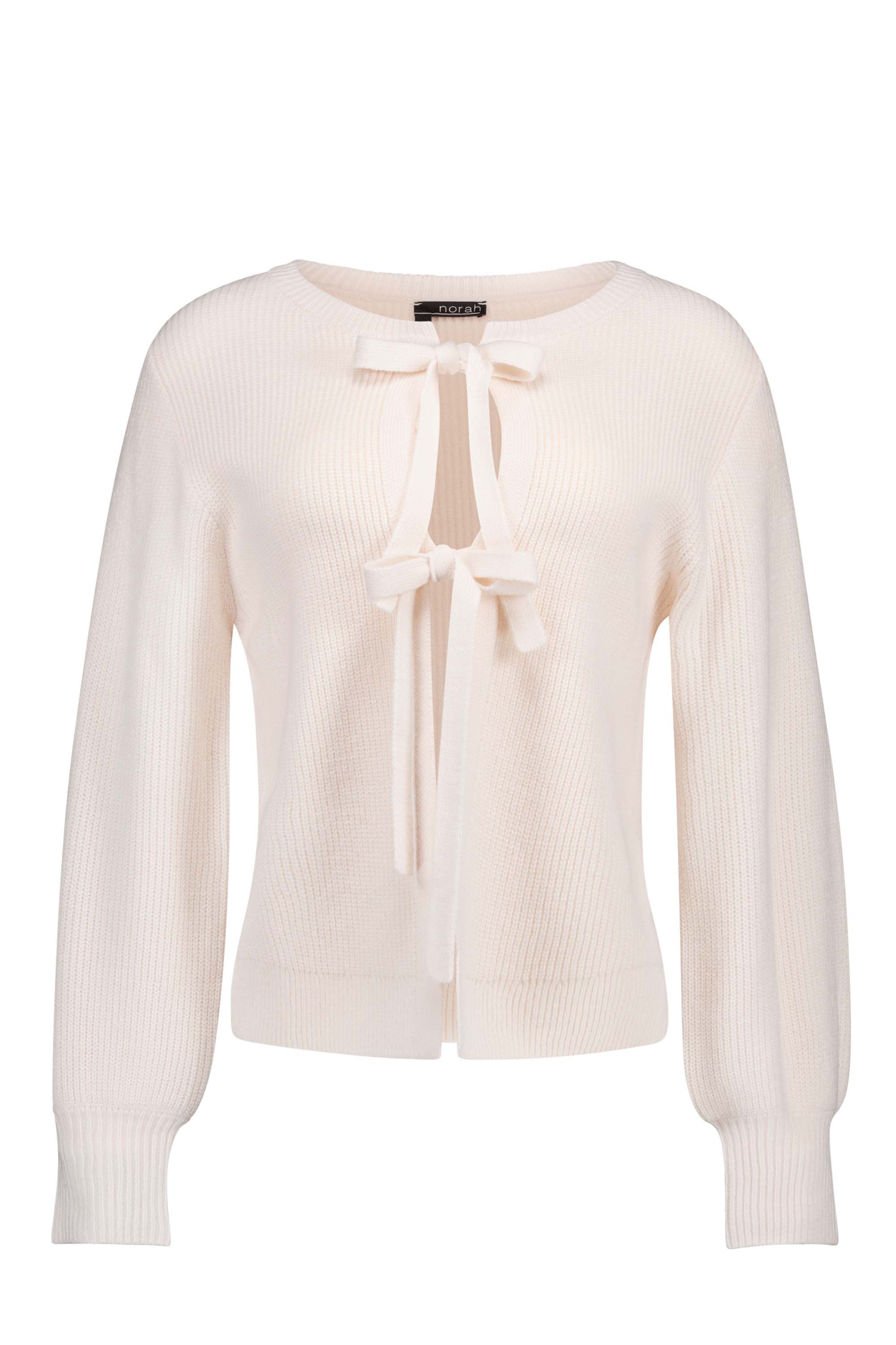 Norah Off-white gebreid vest met striksluiting off-white 217461-101-42