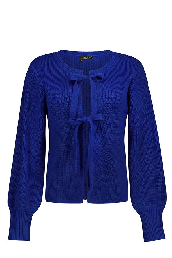 Norah Gebreide kobaltblauw vest met striksluiting cobalt 217461-468-36