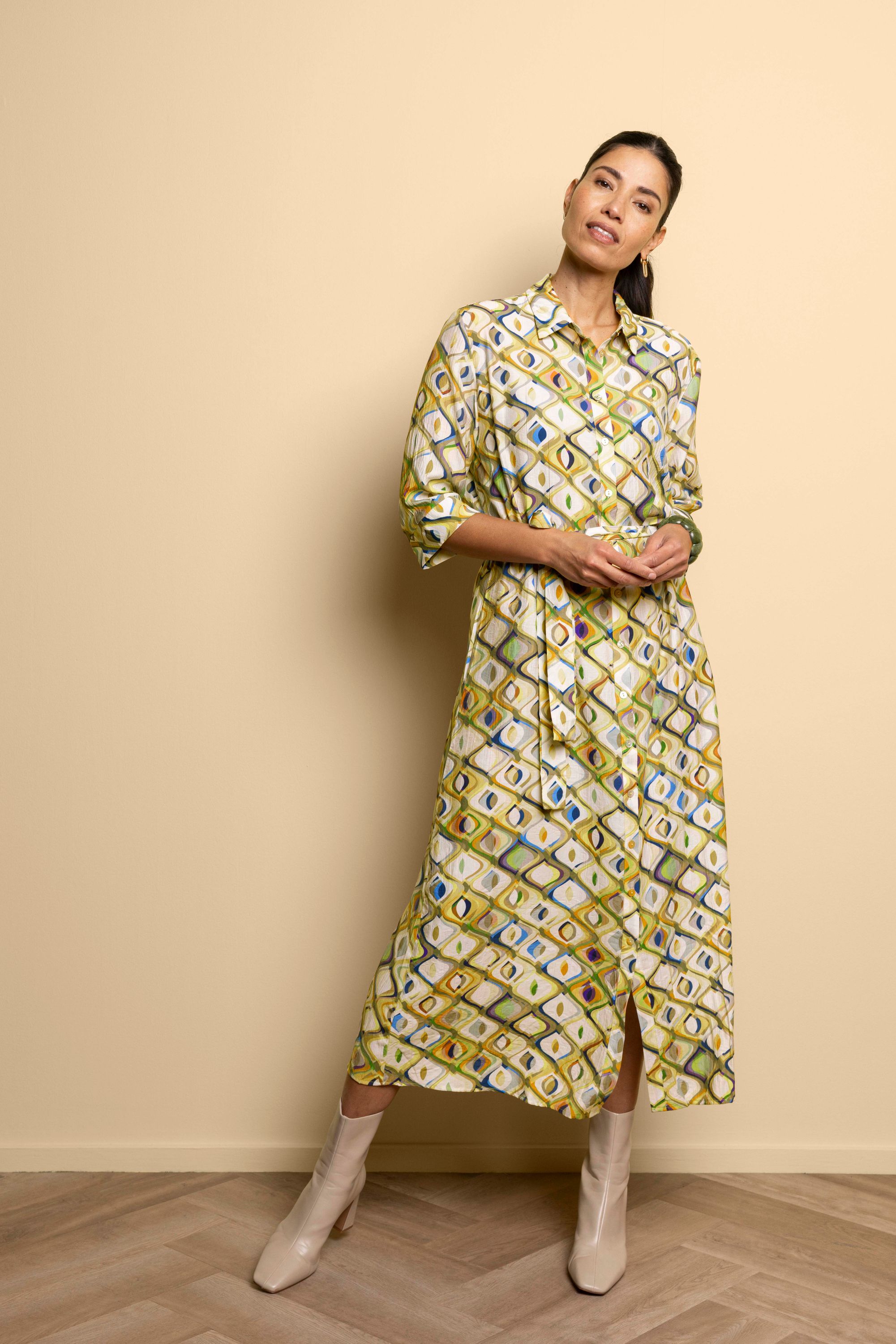 Norah Maxi jurk met grafische print multicolor 217462-002-40