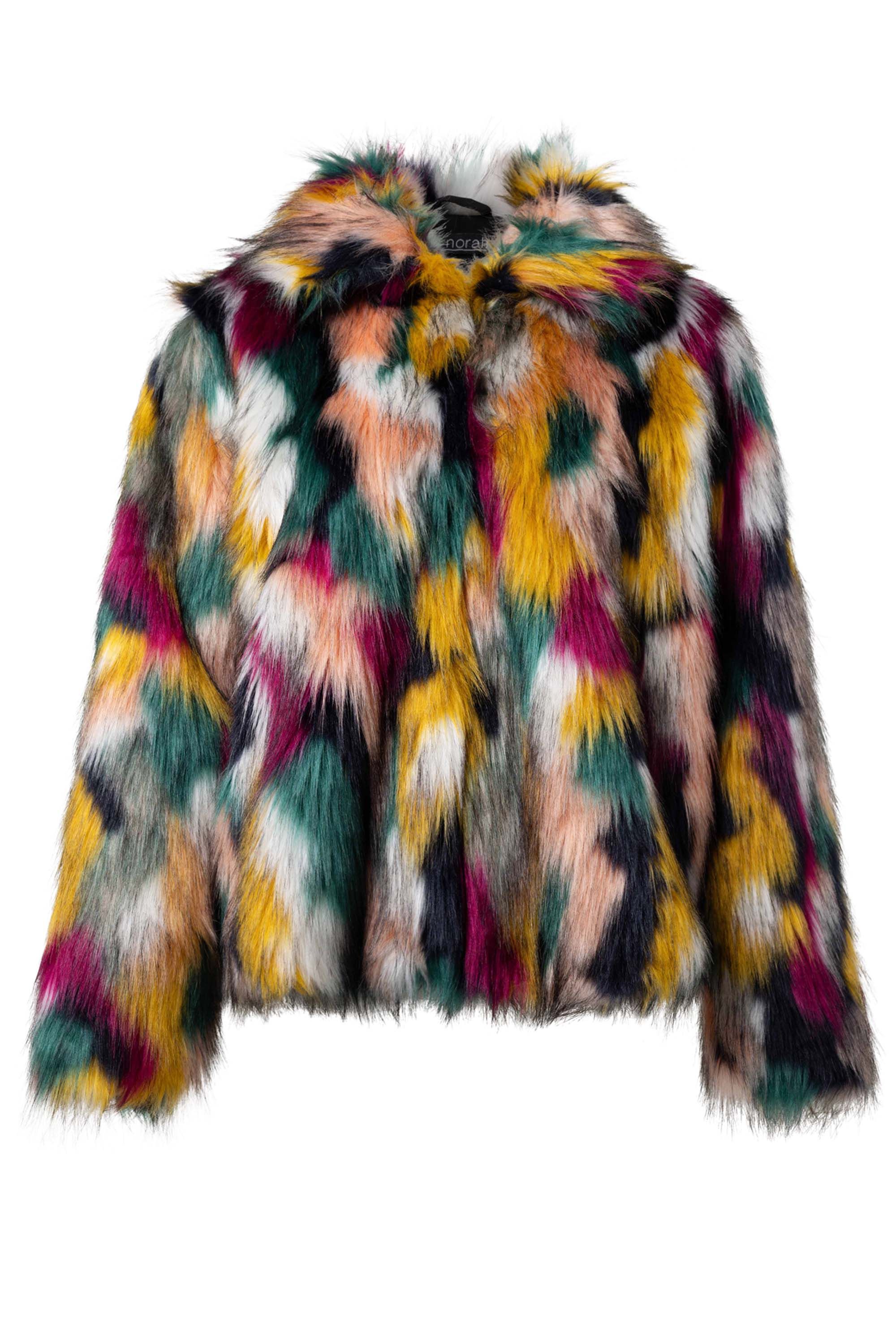 Norah Kleurrijk jasje van imitatiebont multicolor 217464-002-44 Norah Kleurrijk jasje van imitatiebont multicolor 217464-002-44