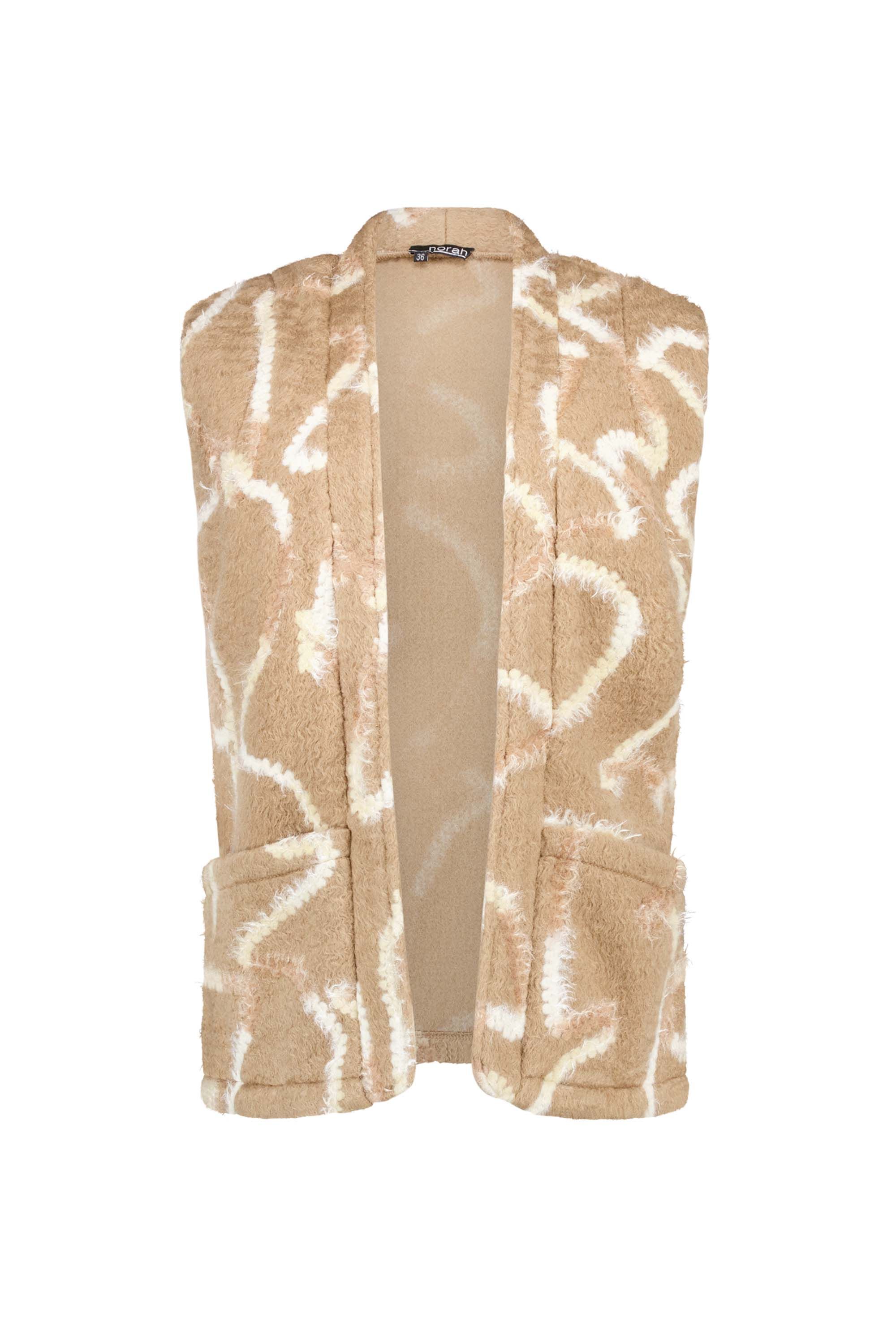 Norah Zandkleurig gilet van een zachte stof sand multicolor 217465-121-46