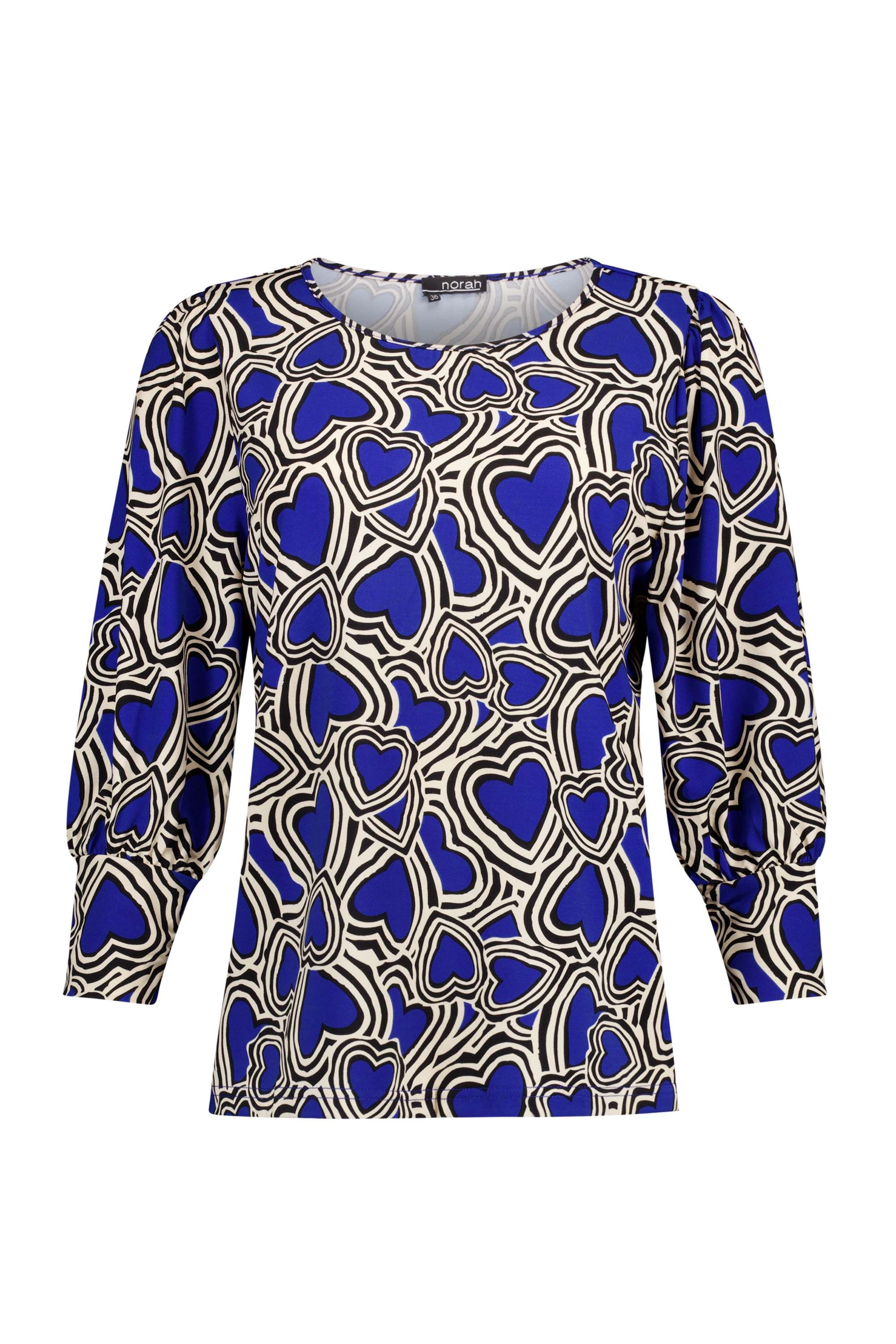 Norah Blauw shirt mer hartjes blue multicolor 217469-420-34