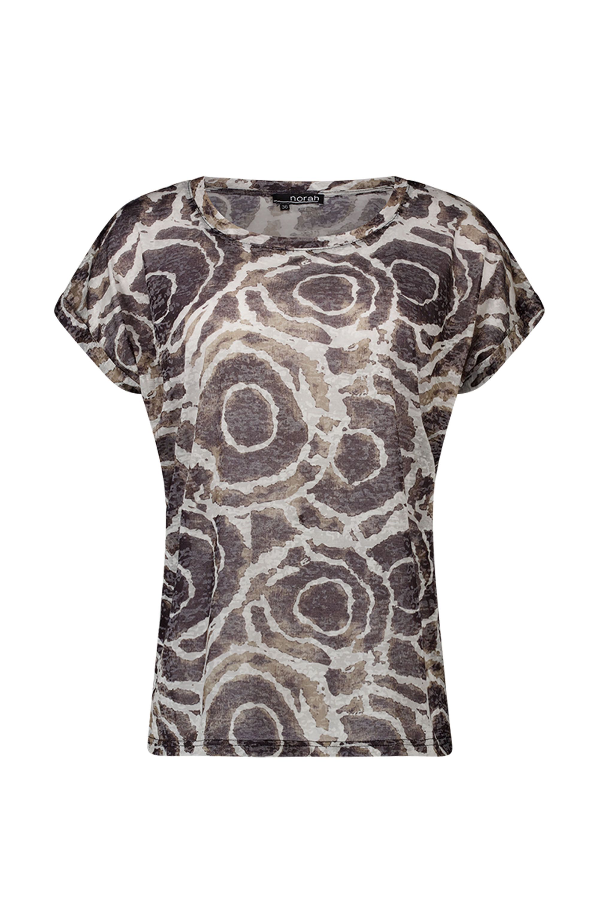 Norah Shirt met grafische print Brown/Ecru 217470-241-36