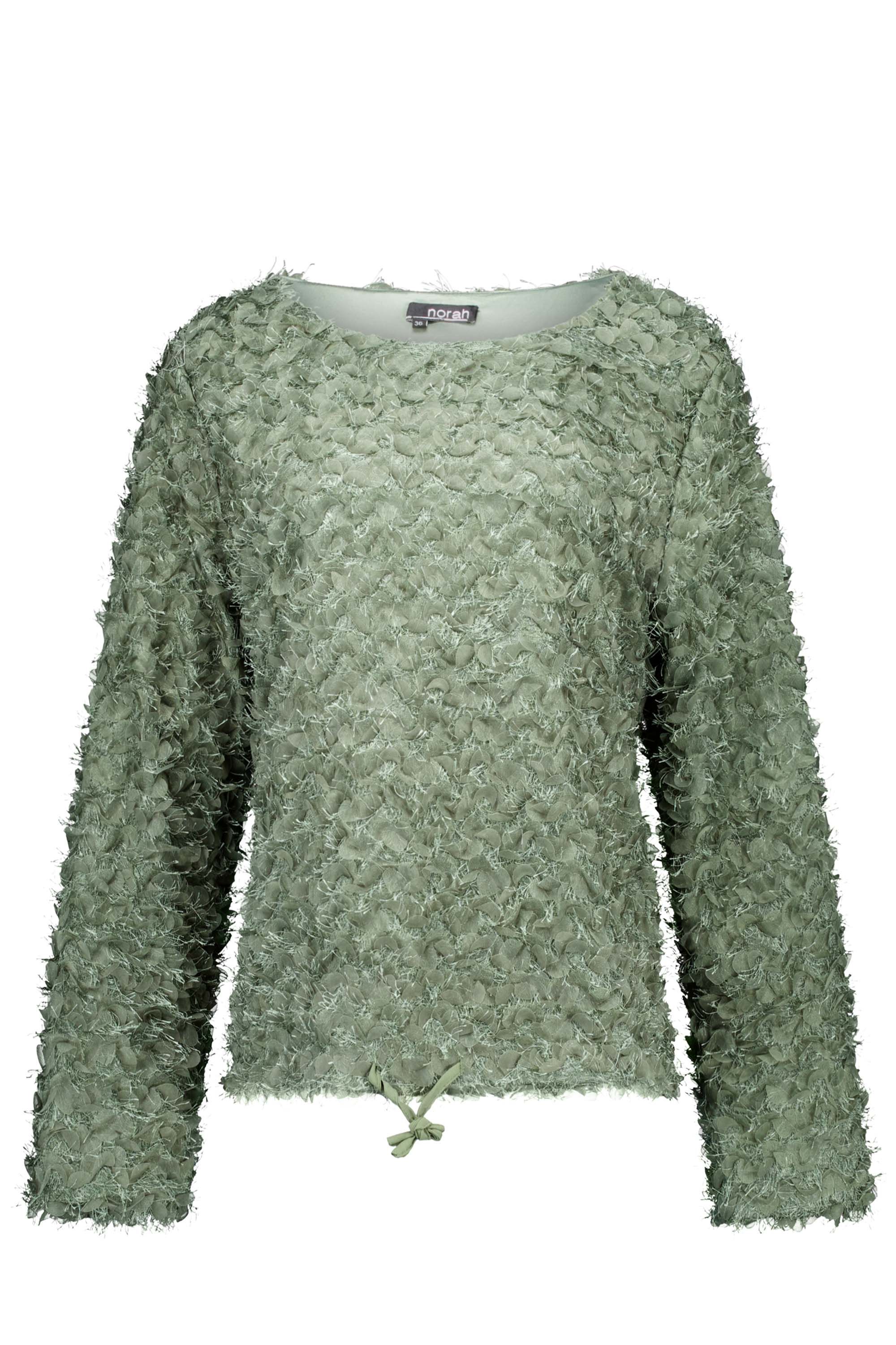Norah Groene trui met franjes grey/green 217474-075-40