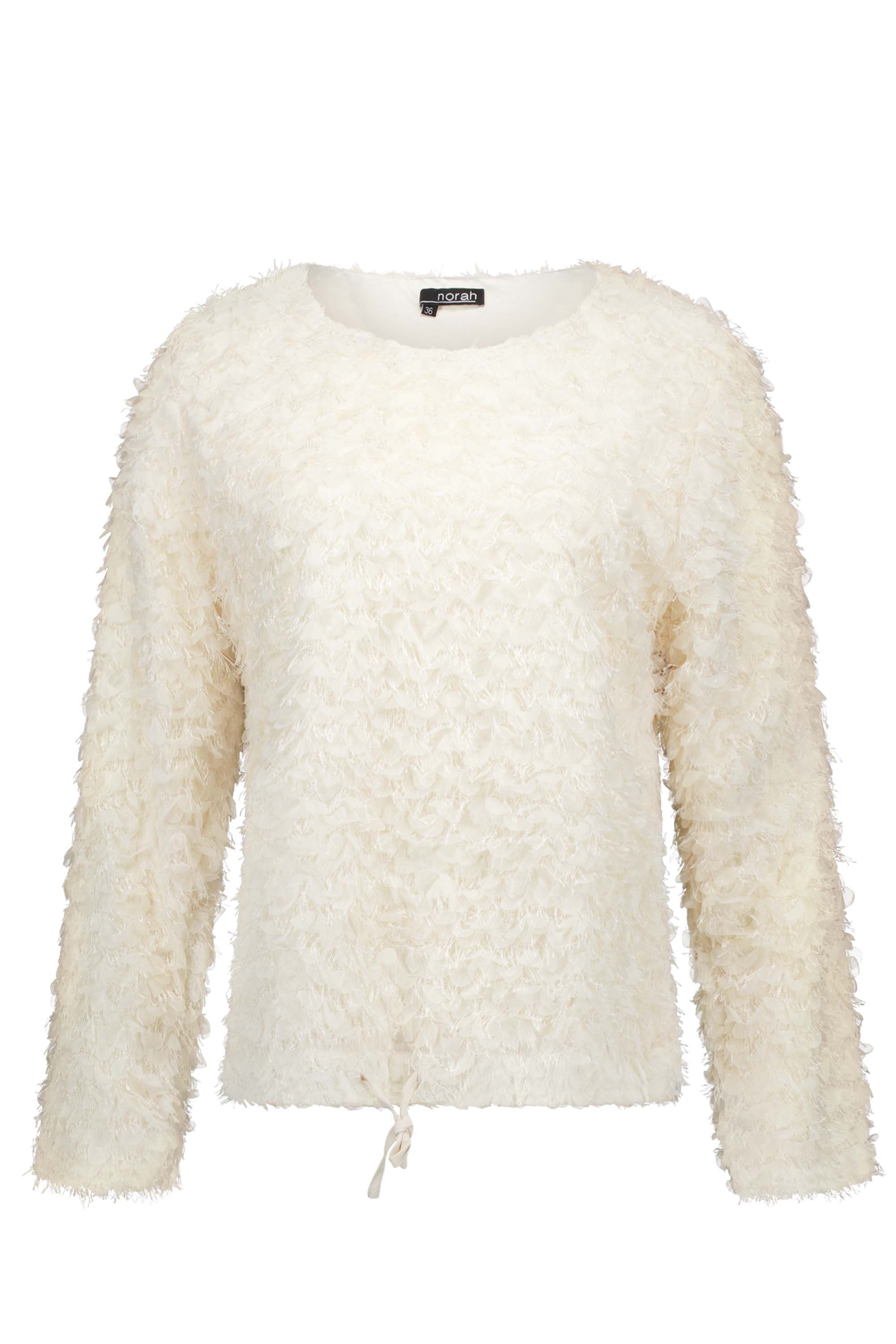 Norah Off-white trui met franjes off-white 217474-101-38