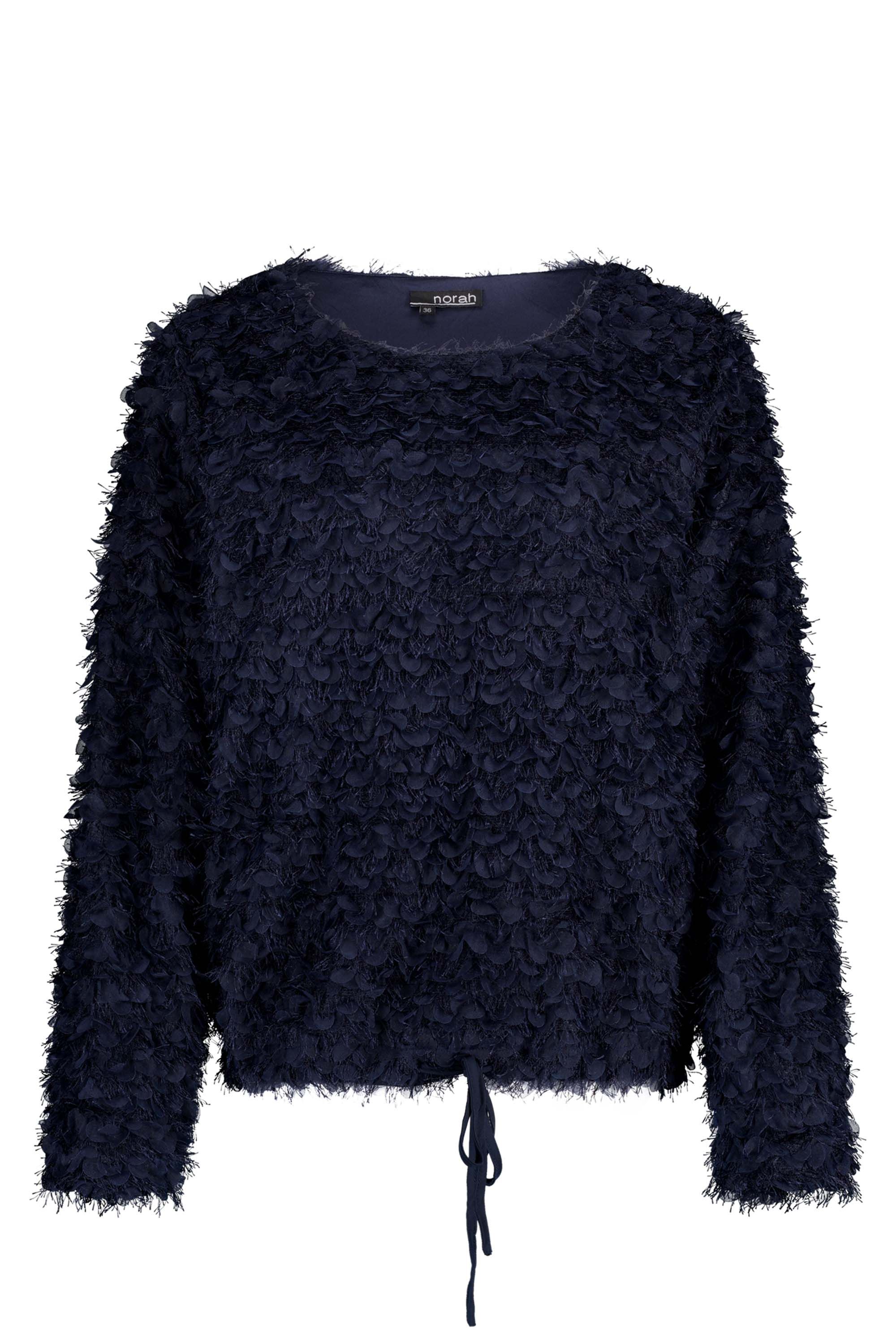 Norah Donkerblauwe trui met franjes navy 217474-492-42