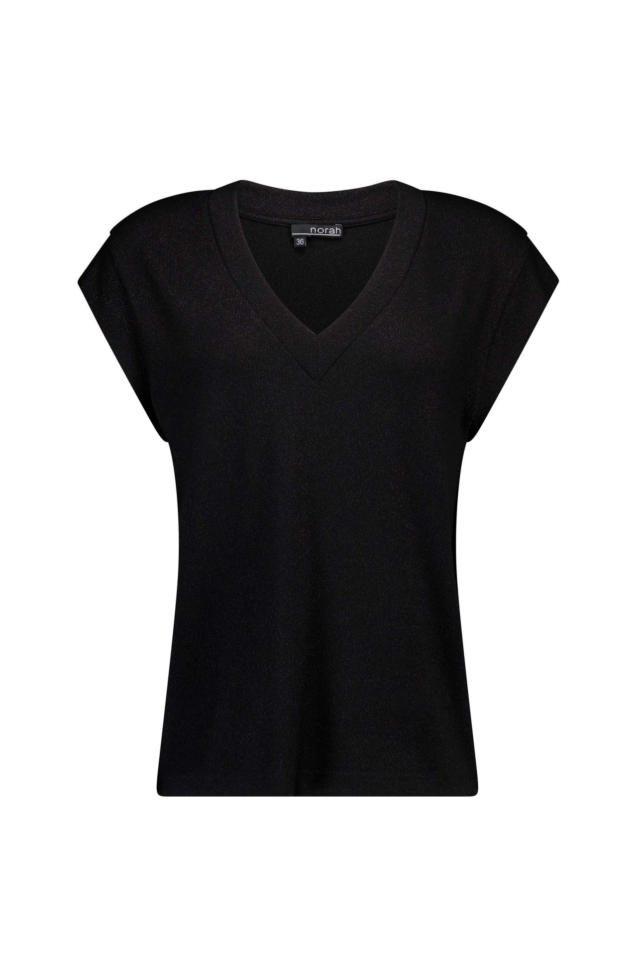 Norah Zwart shirt met subtiele glans black 217480-001-40
