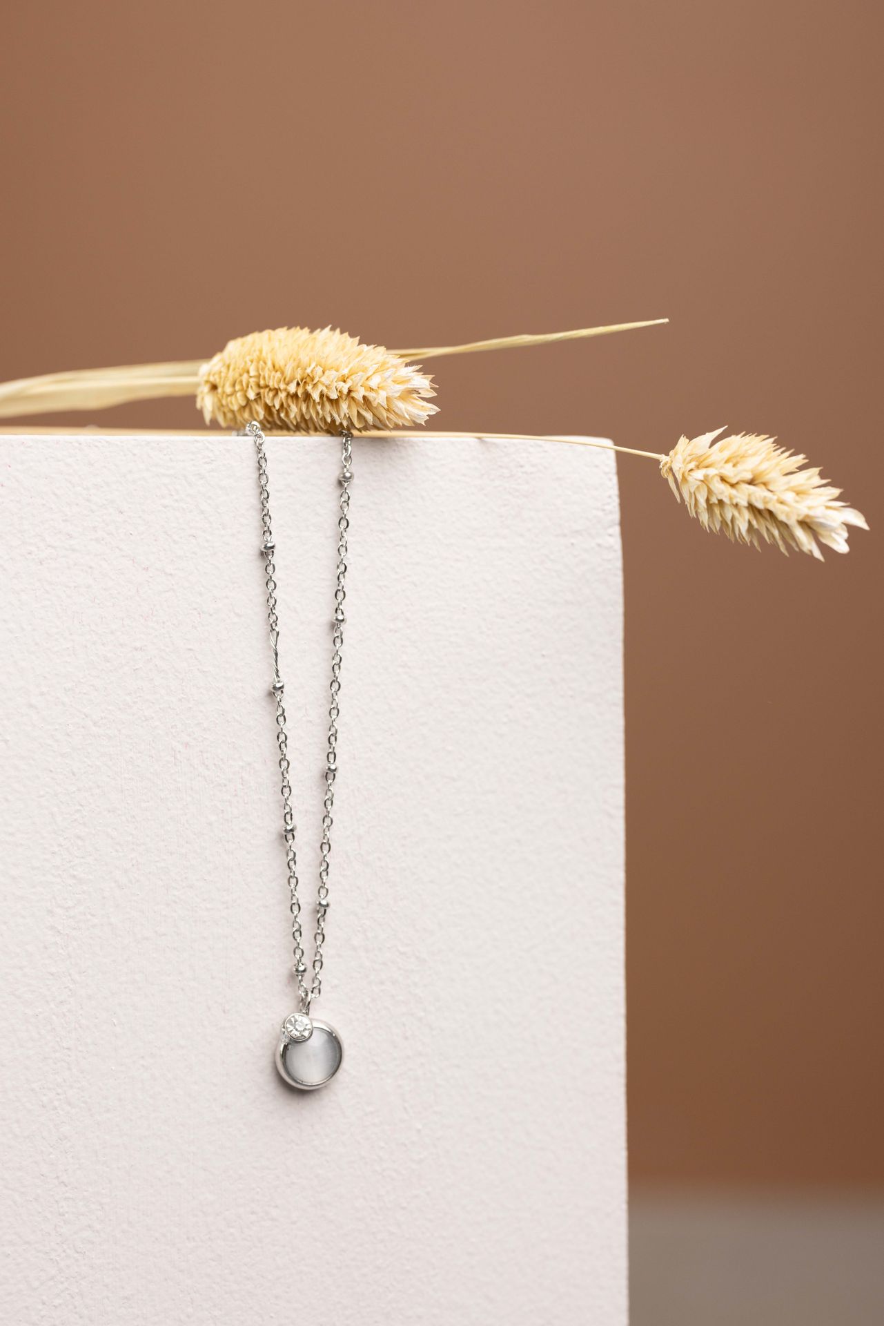 Norah Zilverkleurige ketting met steentjes silver 217503-099-ONE