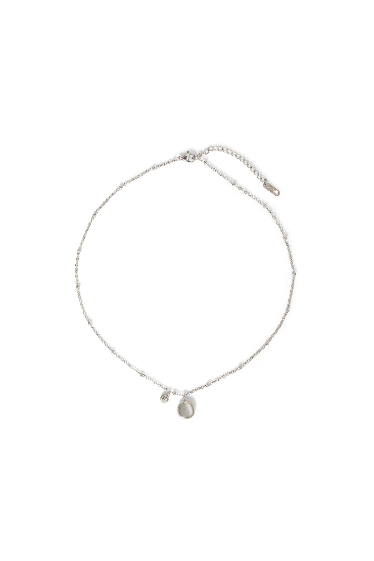 Norah Zilverkleurige ketting met steentjes silver 217503-099-ONE