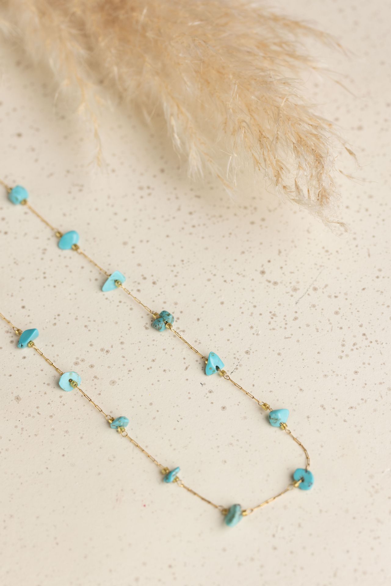 Norah Goudkleurige ketting met aquakleurige steentjes gold multicolor 217504-198-ONE