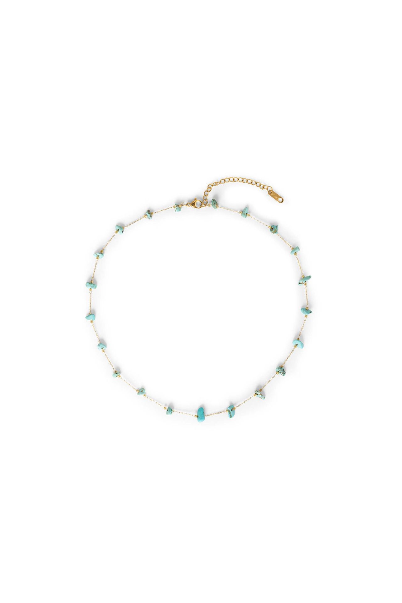 Norah Goudkleurige ketting met aquakleurige steentjes gold multicolor 217504-198-ONE