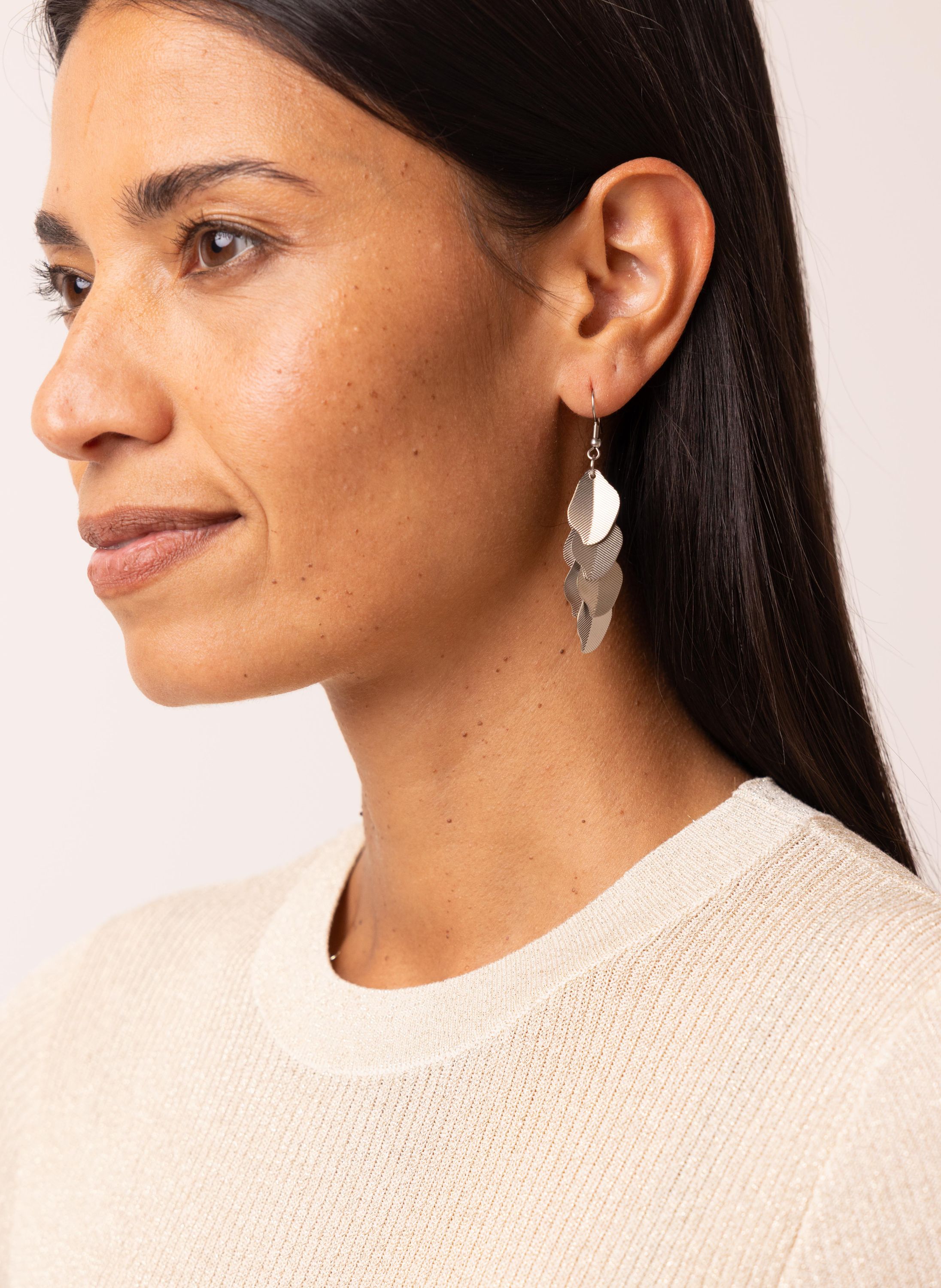 Norah Zilverkleurige oorbellen blaadjes silver 217509-099-ONE