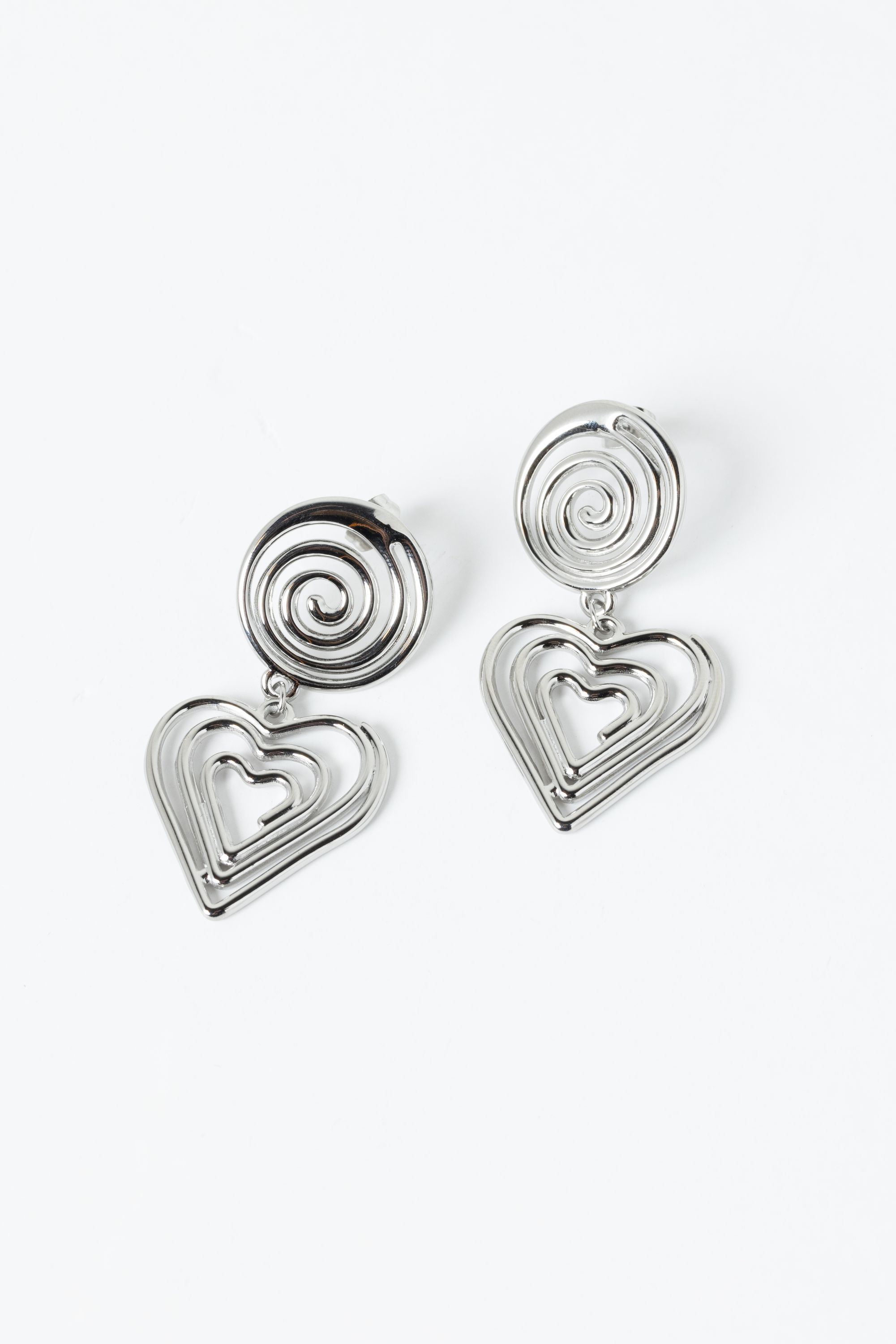 Norah Goudkleurige oorbellen spiraal en hart silver 217511-099-ONE