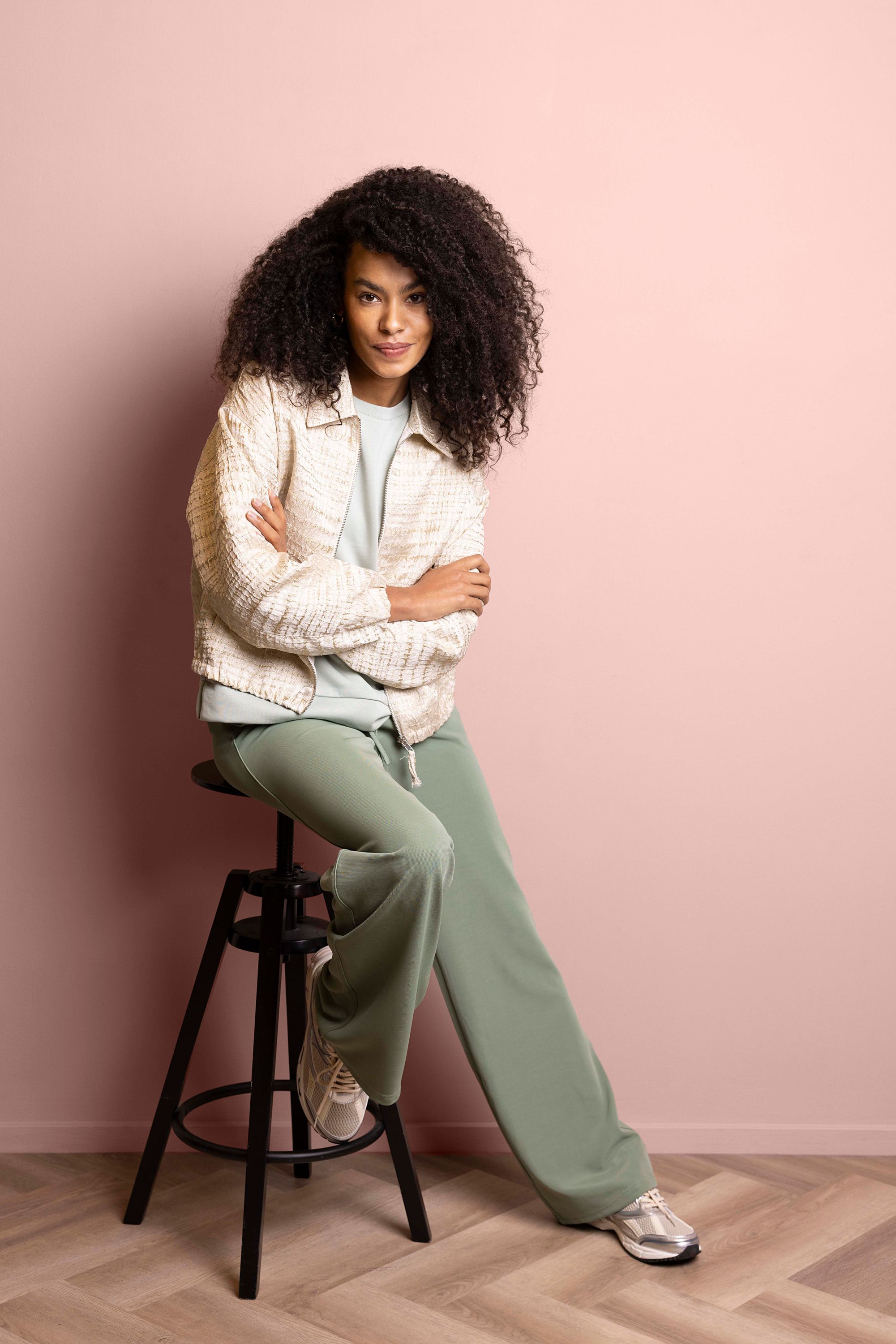 Norah Champagnekleurig jasje met structuur champagne 217518-103-34-36