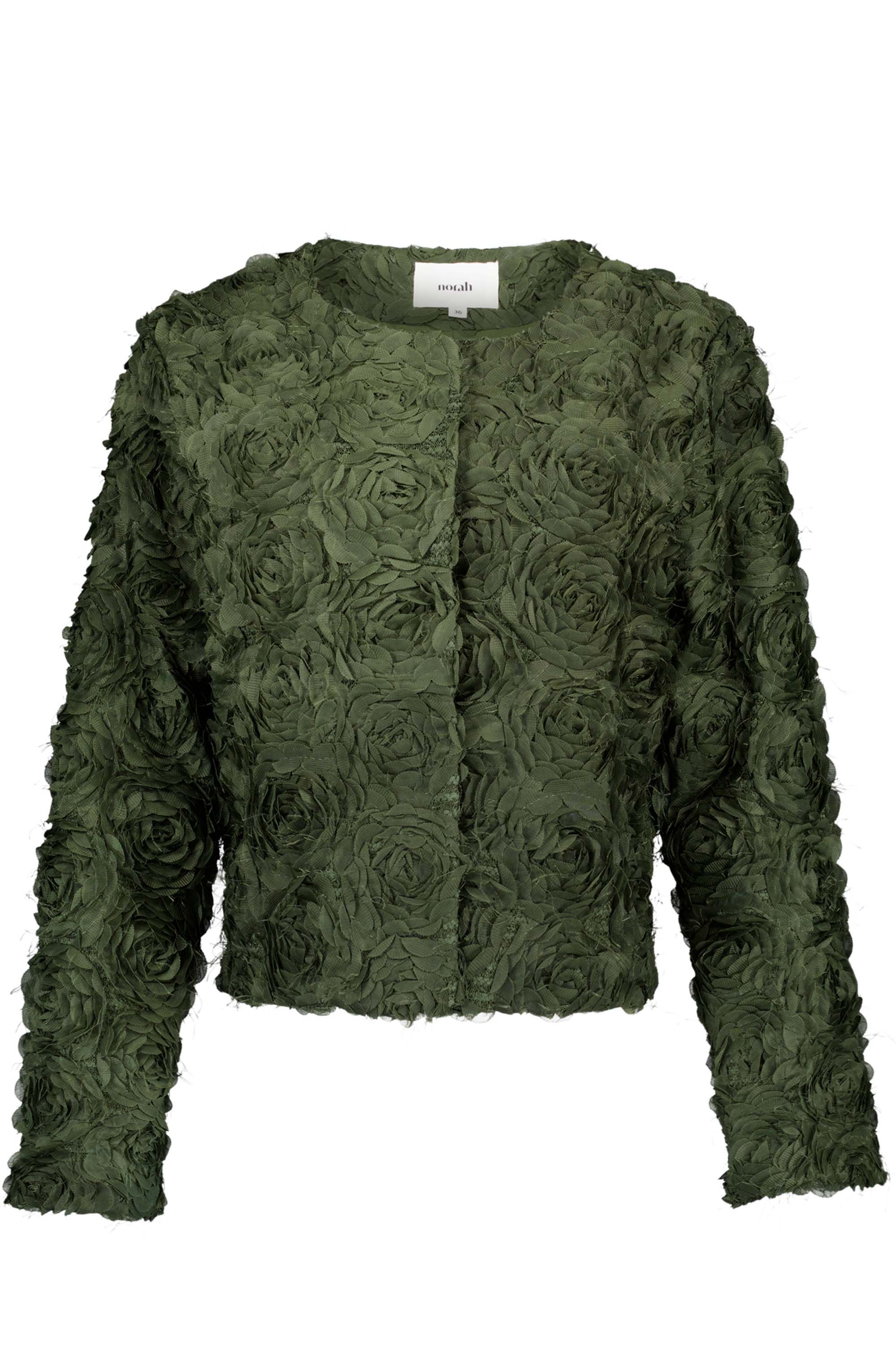 Norah Groen jasje met rozenstructuur dark army 217520-580-46