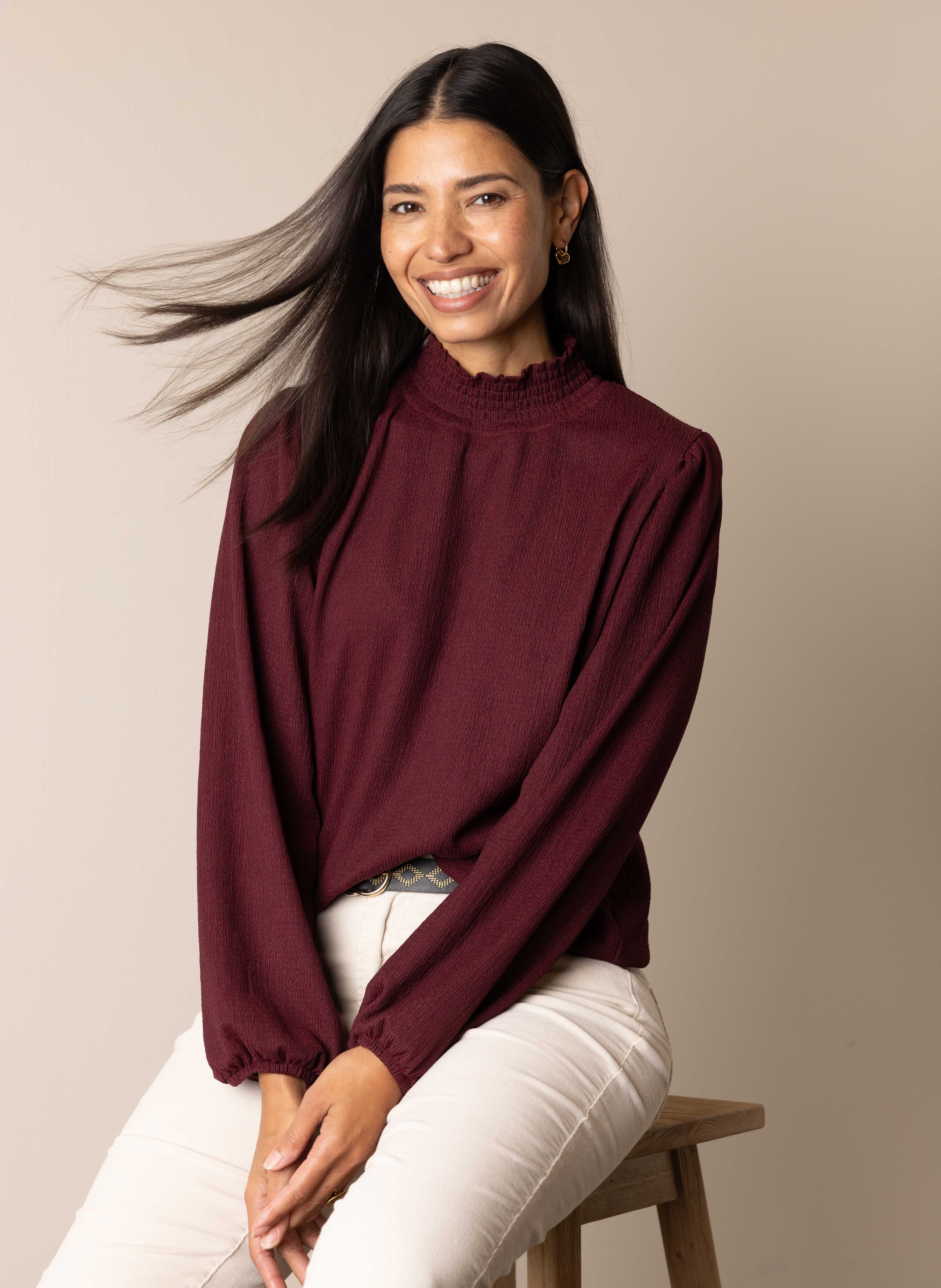 Norah Tamara blouse bordeaux wine red 217524-697-38