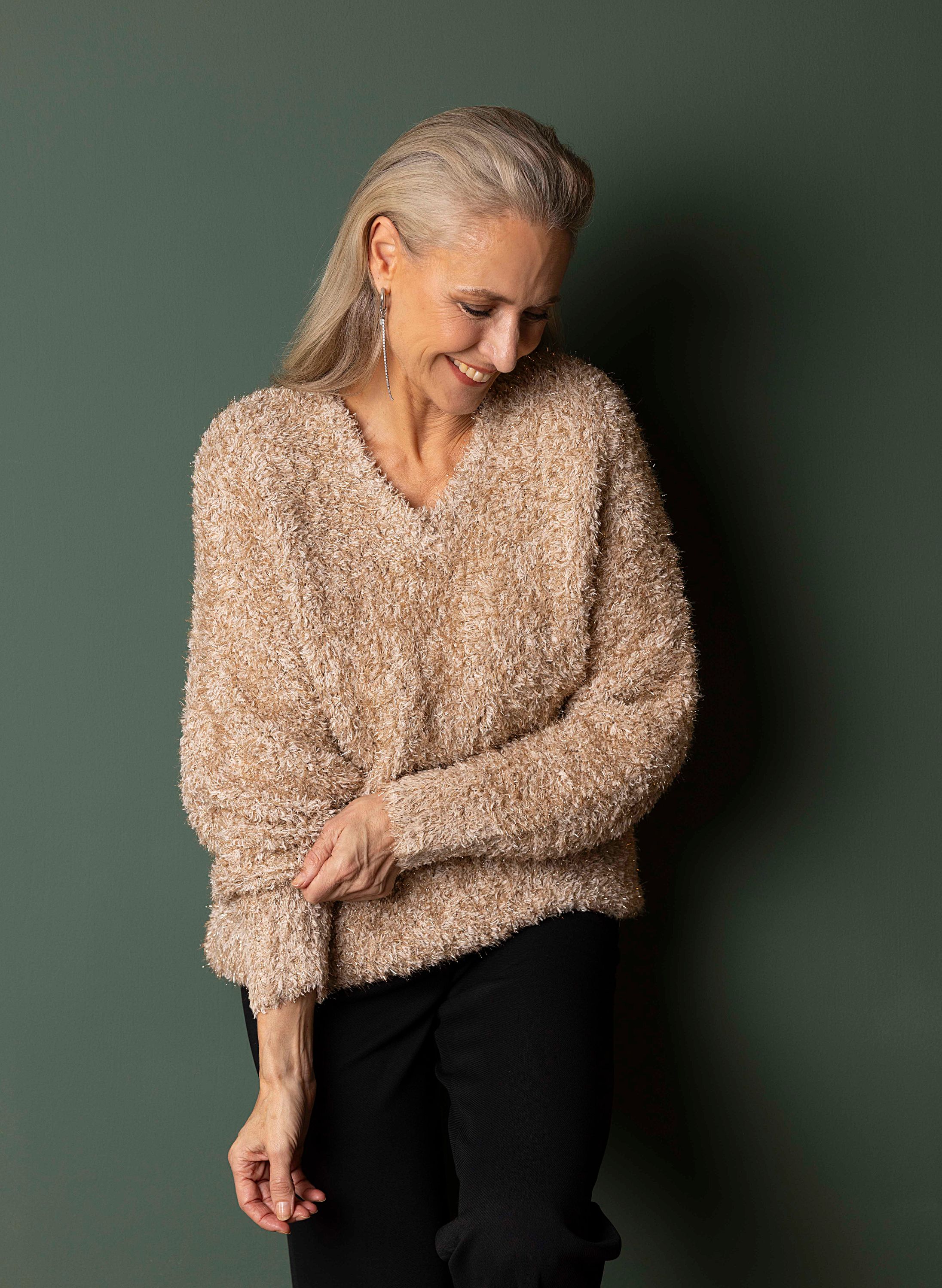 Norah Goudkleurige gebreide trui gold 217526-199-38