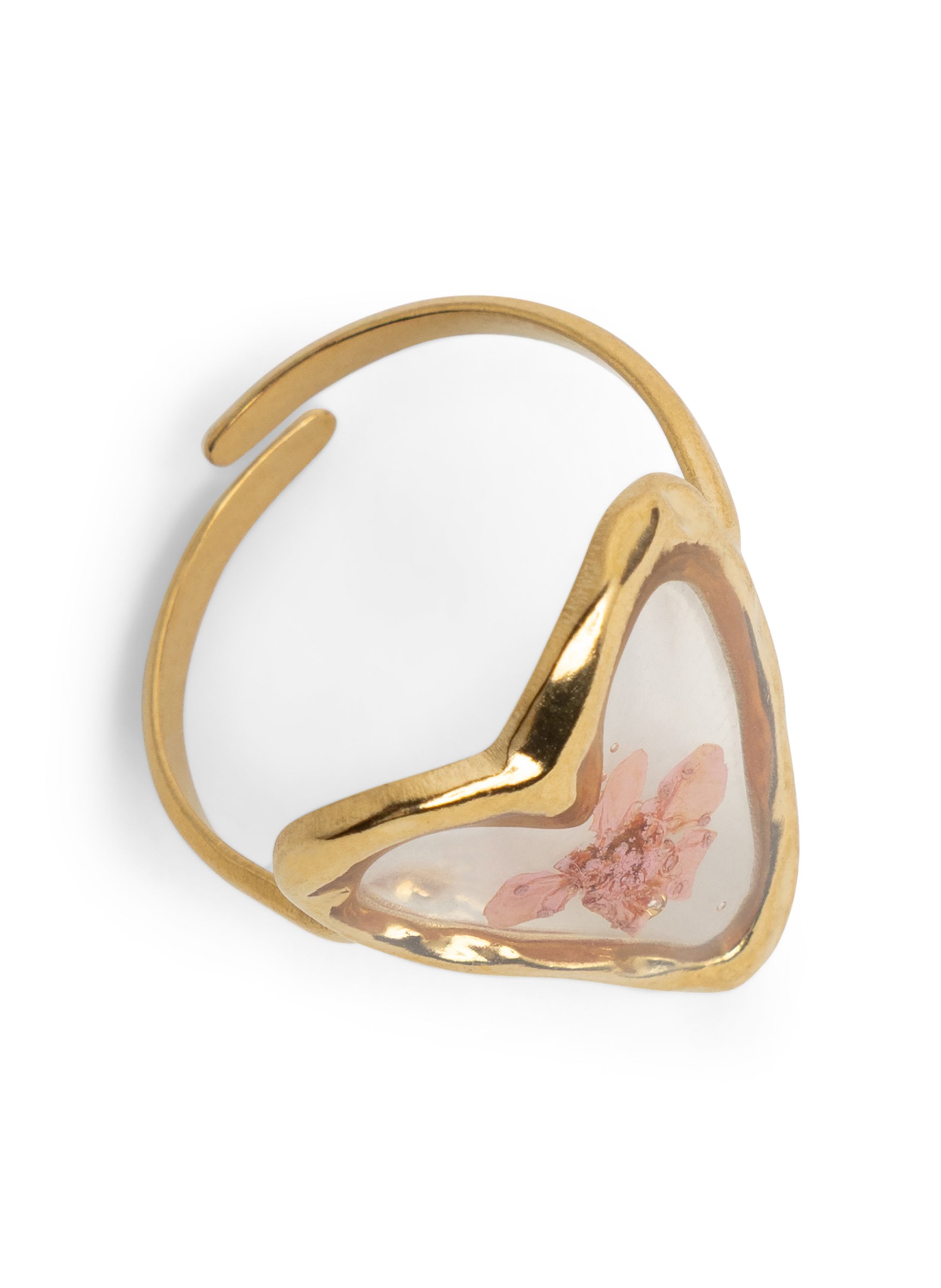 Norah Goudkleurige hart ring met bloem gold multicolor 217533-198-ONE