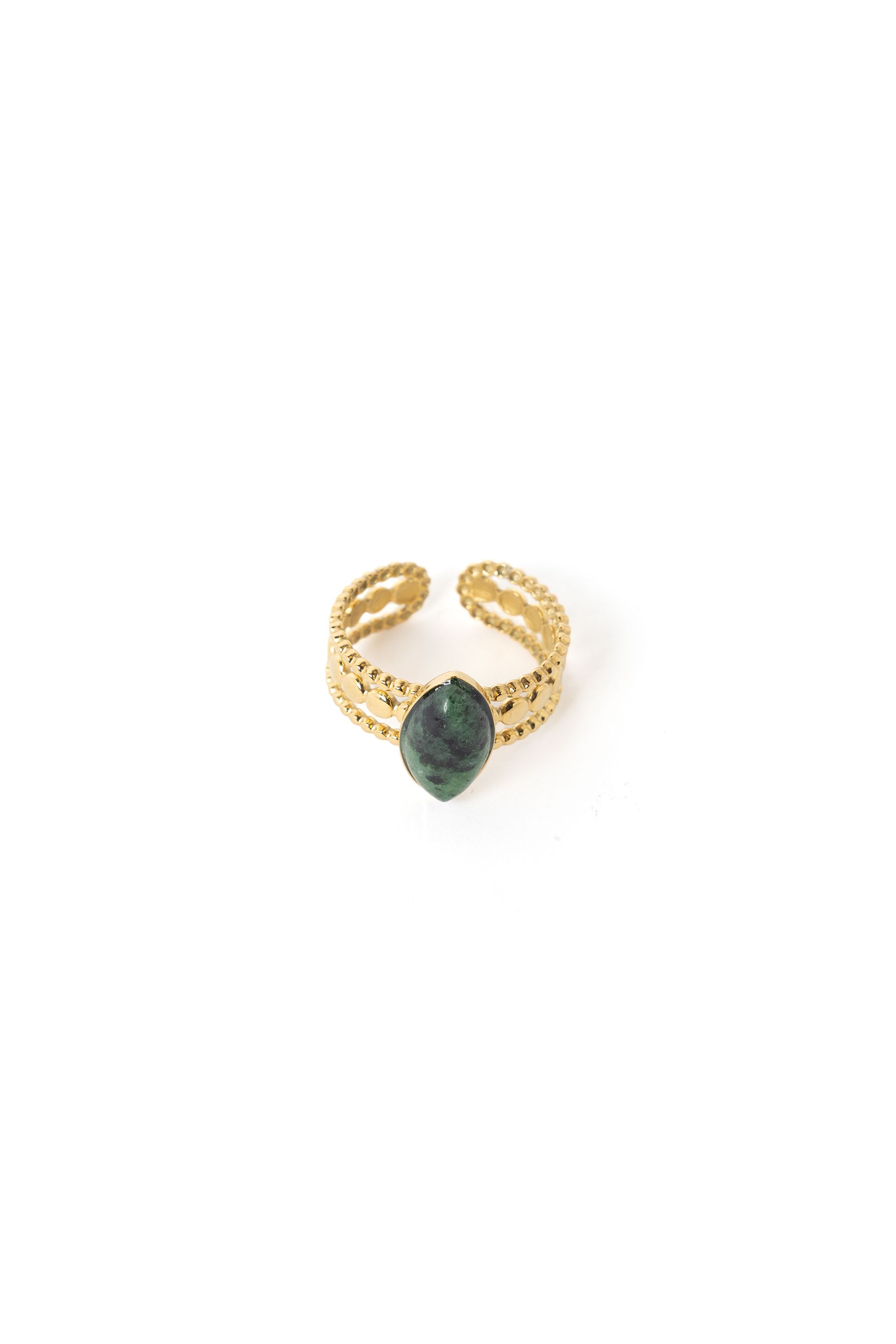 Norah Goudkleurige ring met groene steen gold multicolor 217534-198-ONE