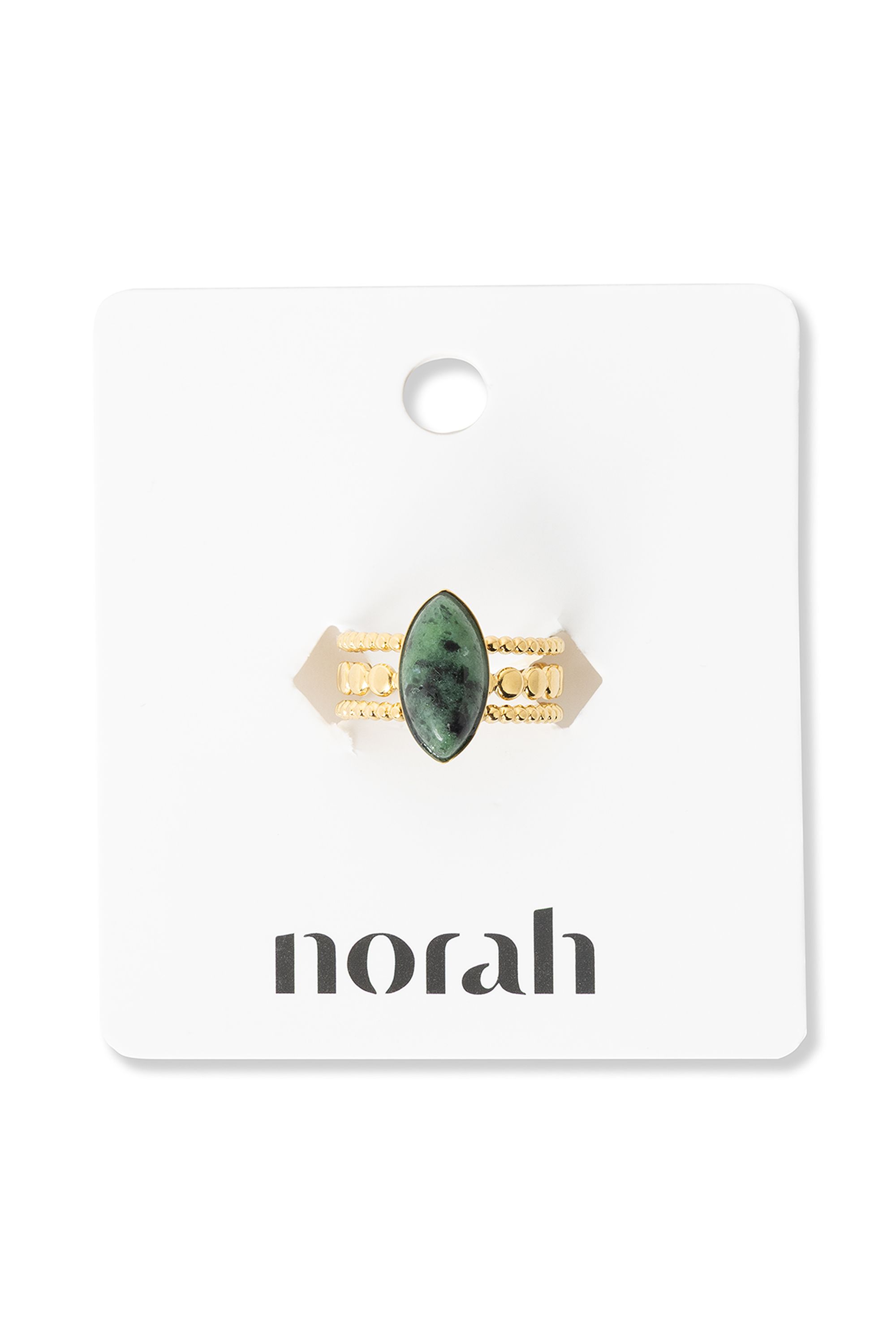 Norah Goudkleurige ring met groene steen gold multicolor 217534-198-ONE