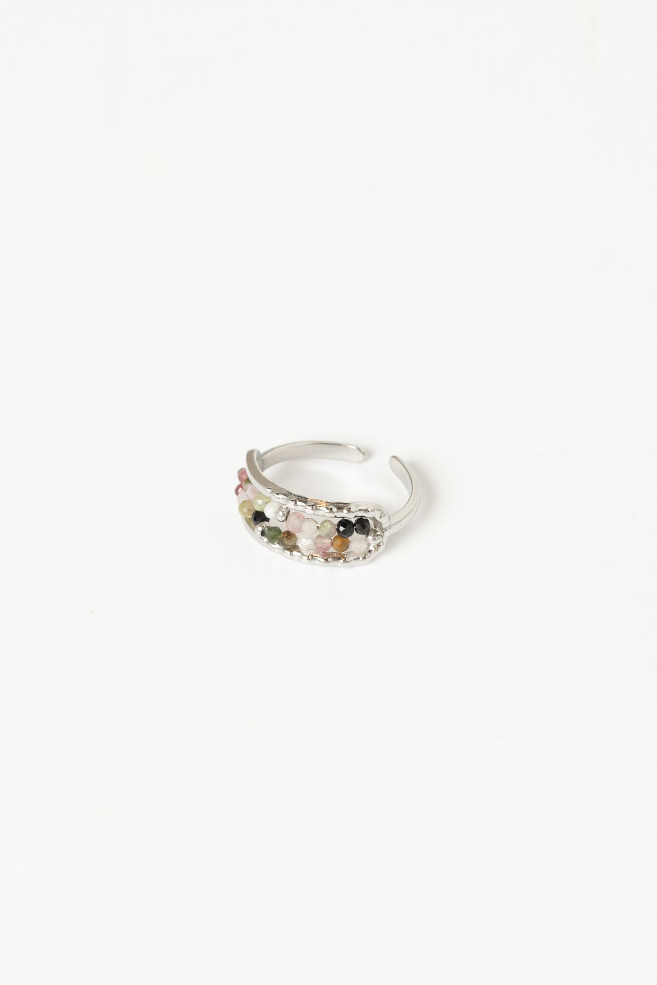 Norah Zilverkleurige ring met kralen silver multicolor 217537-093-ONE