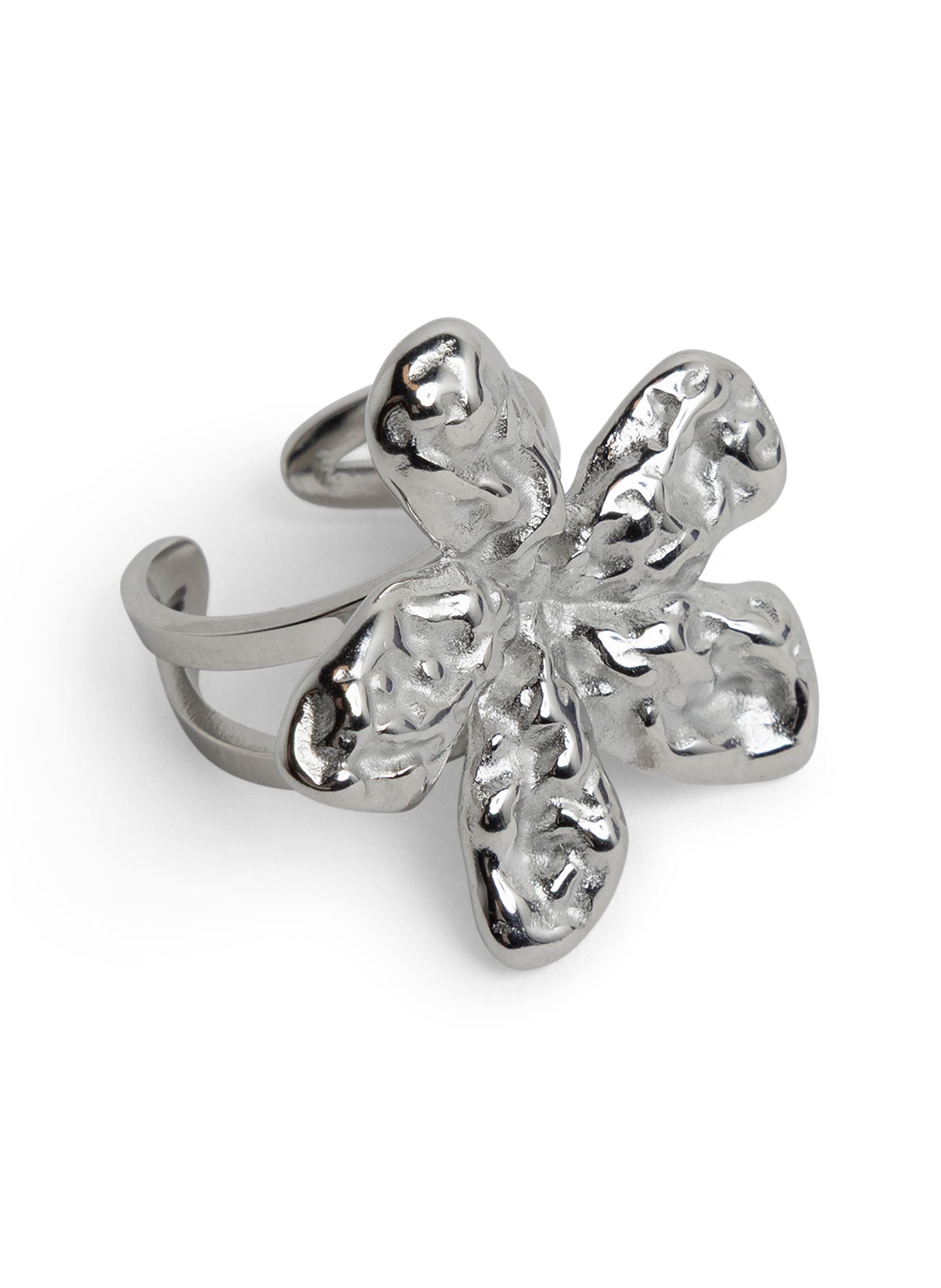 Norah Zilverkleurige ring met bloem silver 217539-099-ONE